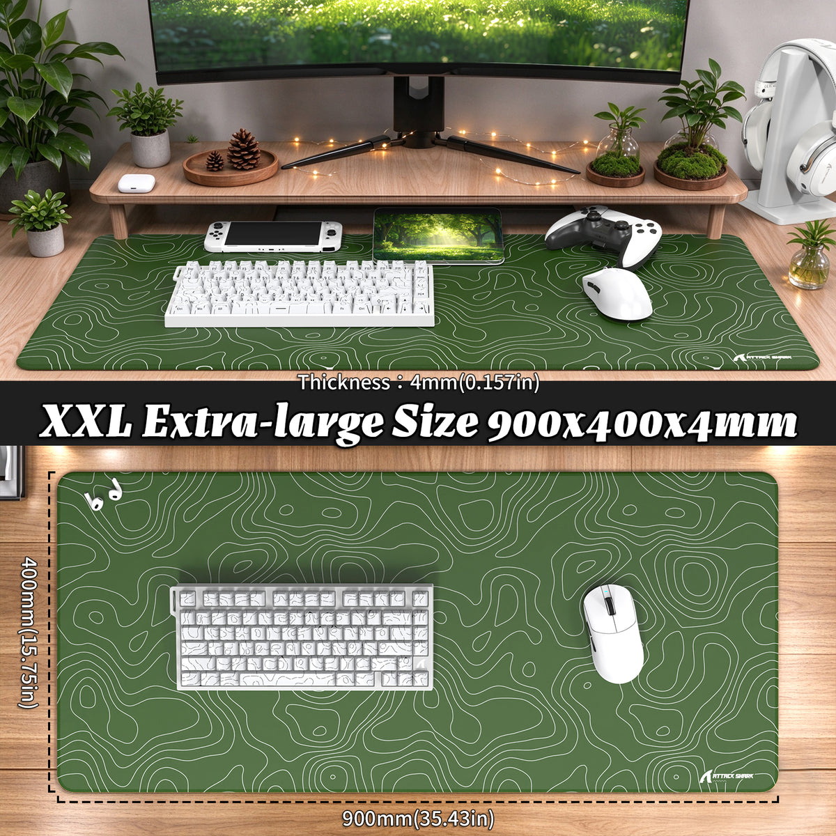 Mousepad Gamer eSport ATTACK SHARK CM02PRO (900x400x4 MM)