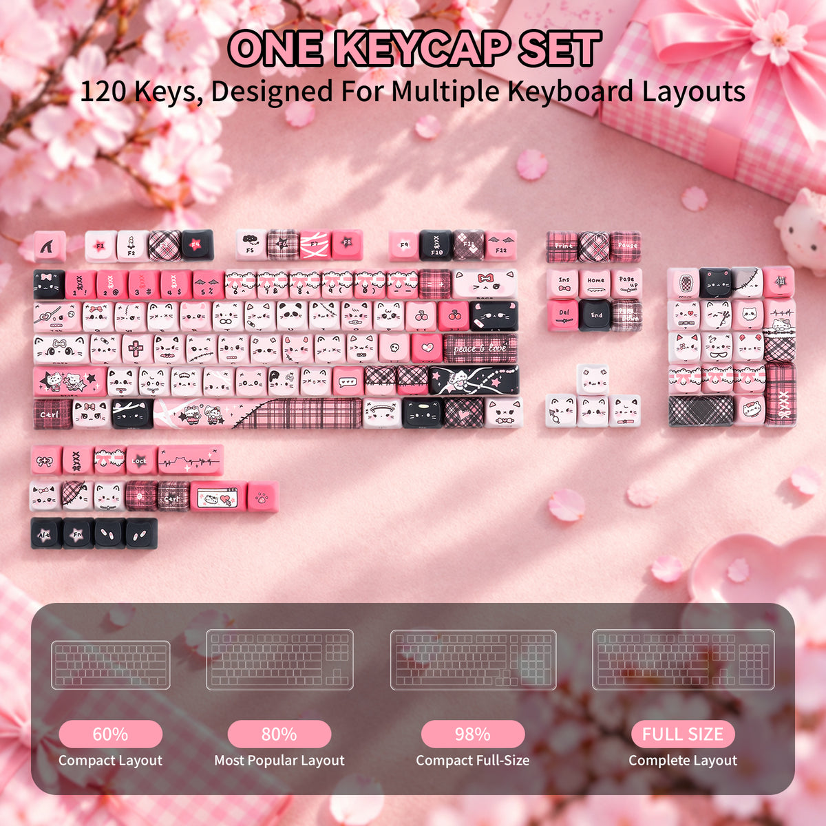 ATTACK SHARK SK05 118/119 teclas, keycaps de PBT, MOA, ANSI
