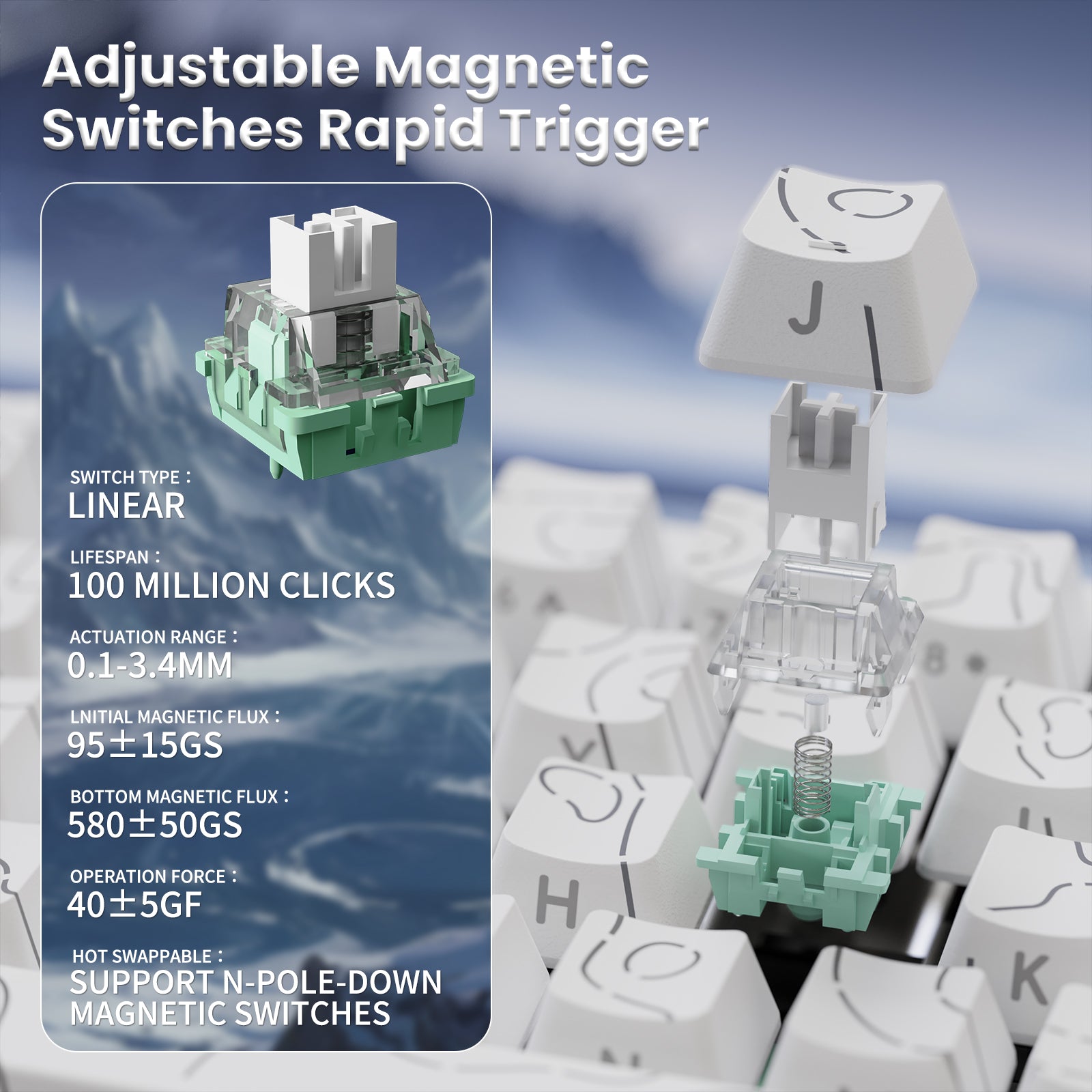 ATTACK SHARK X68PRO HE Adjustable Magnetic Switches