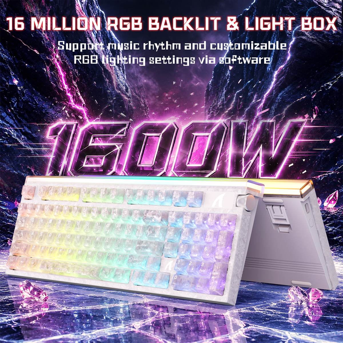 Teclado com fio ATTACK SHARK R98 HE Carbon Fiber, gatilho rápido, interruptor magnético, com cabo enrolado C01 Ultra RGB