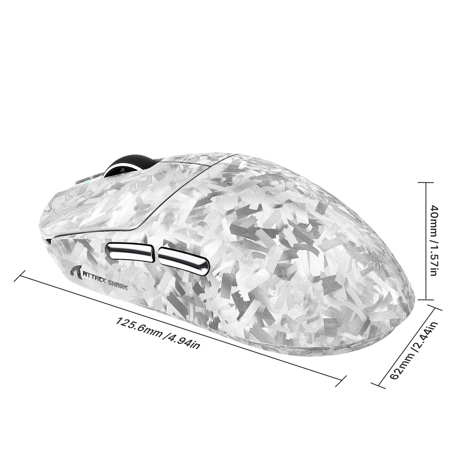 Mouse Gamer Sem Fio ATTACK SHARK RS3 ULTRA Fibra de Carbono PAW3955MAX