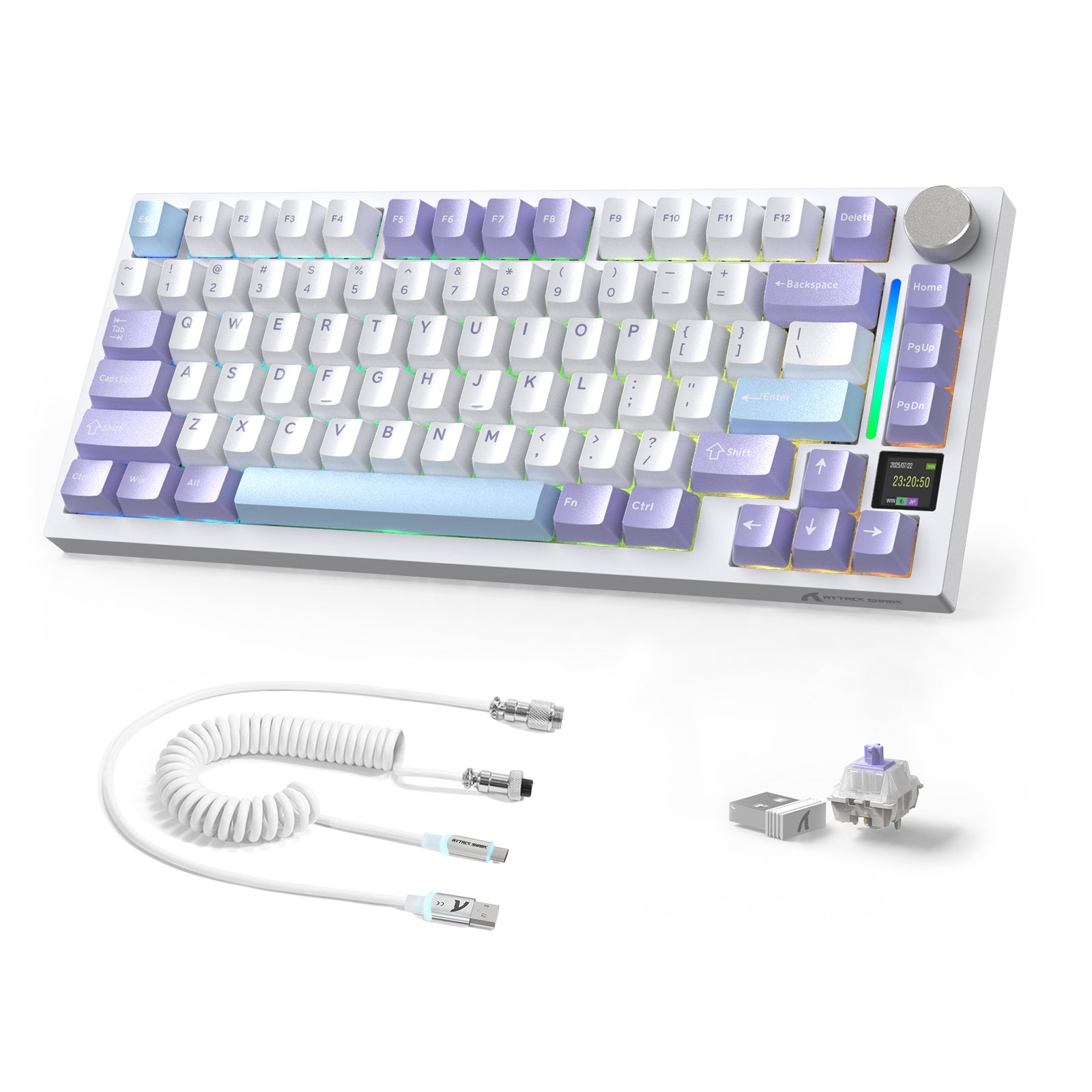 Teclado Mecânico ATTACK SHARK X820ULTRA com Cabo Enrolado C01ULTRA