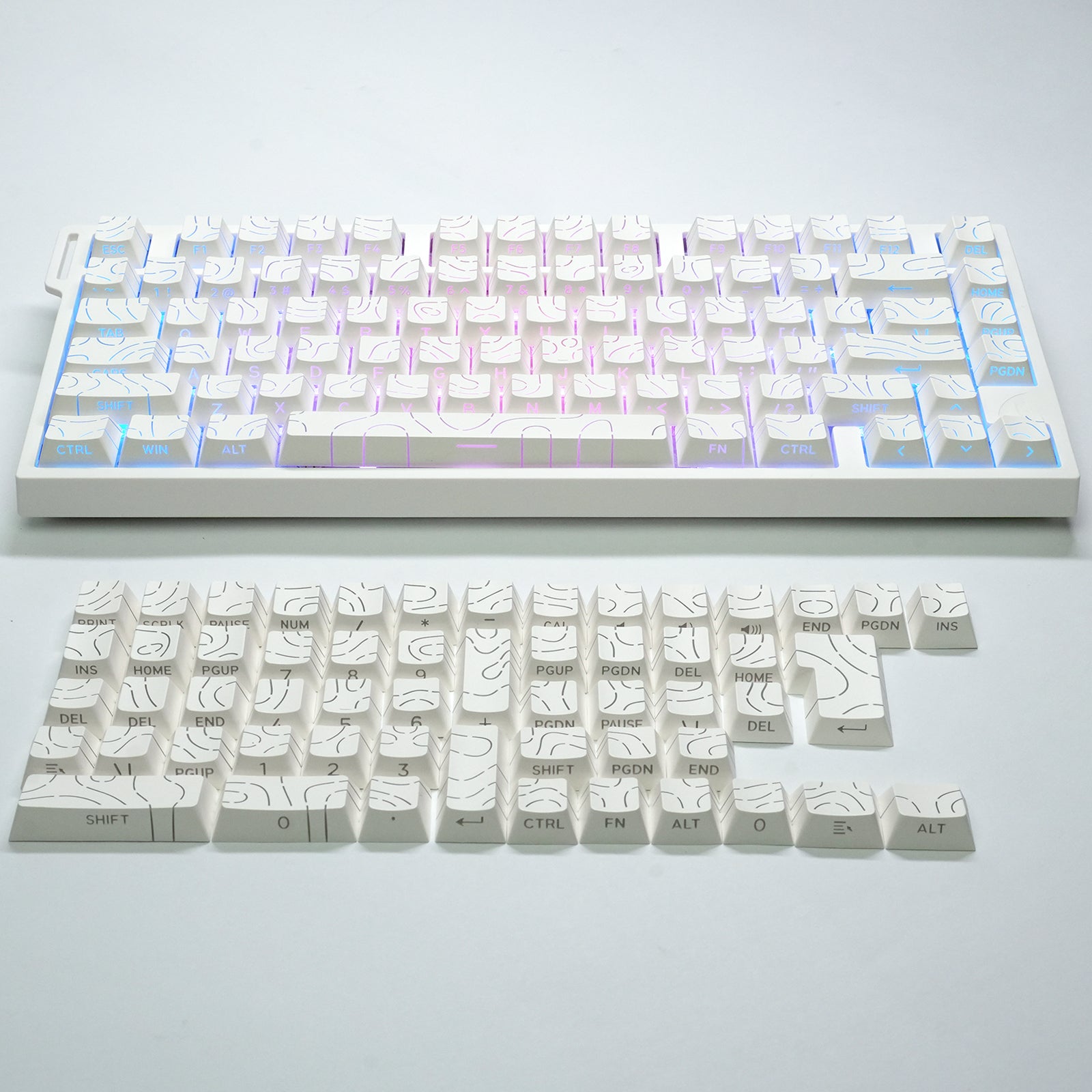 ATTACK SHARK SK06, 135 teclas, keycaps translúcidas com iluminação, ANSI/ISO
