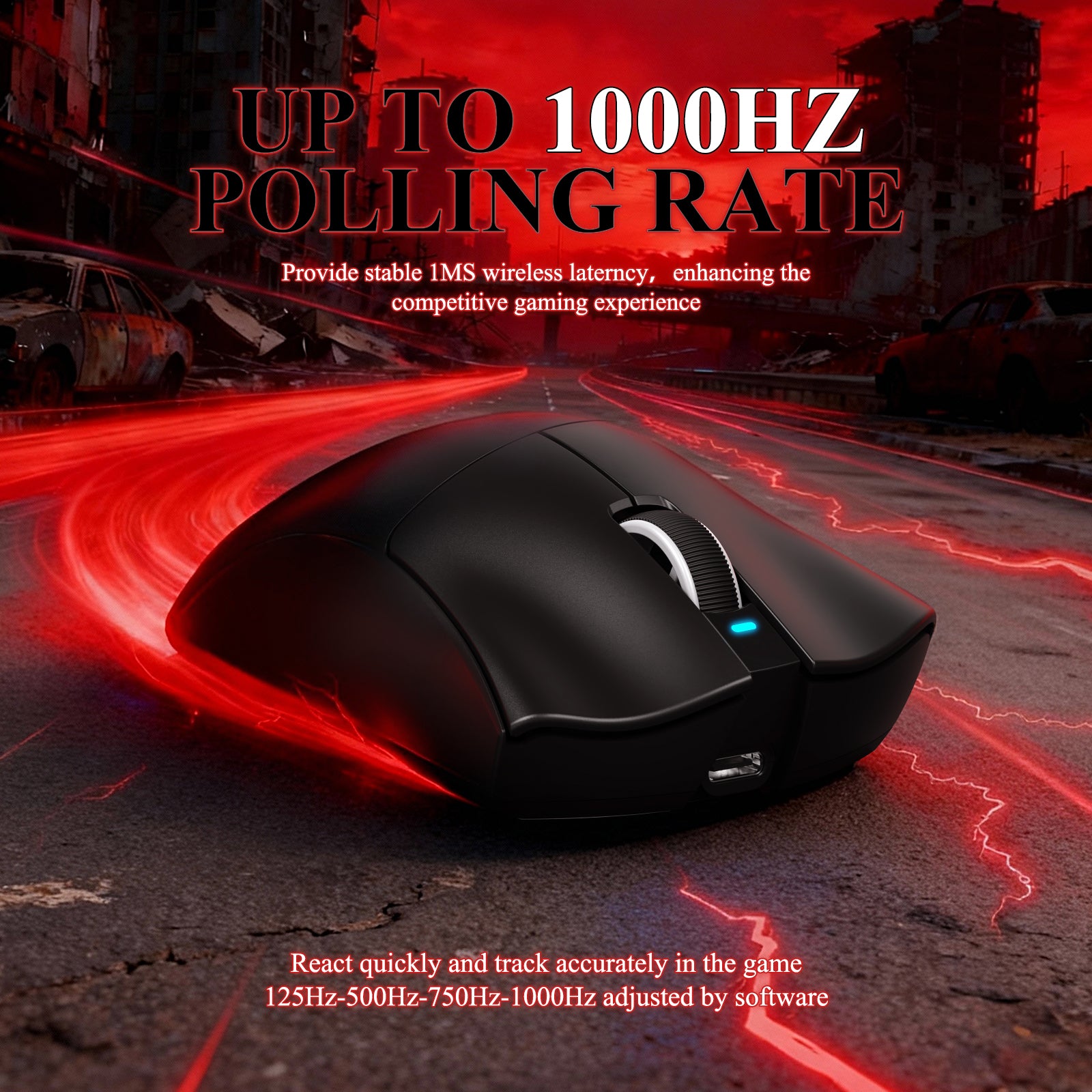 Mouse Gamer Tri-modo Ultra-Leve ATTACK SHARK V3PRO com Dock de Carregamento