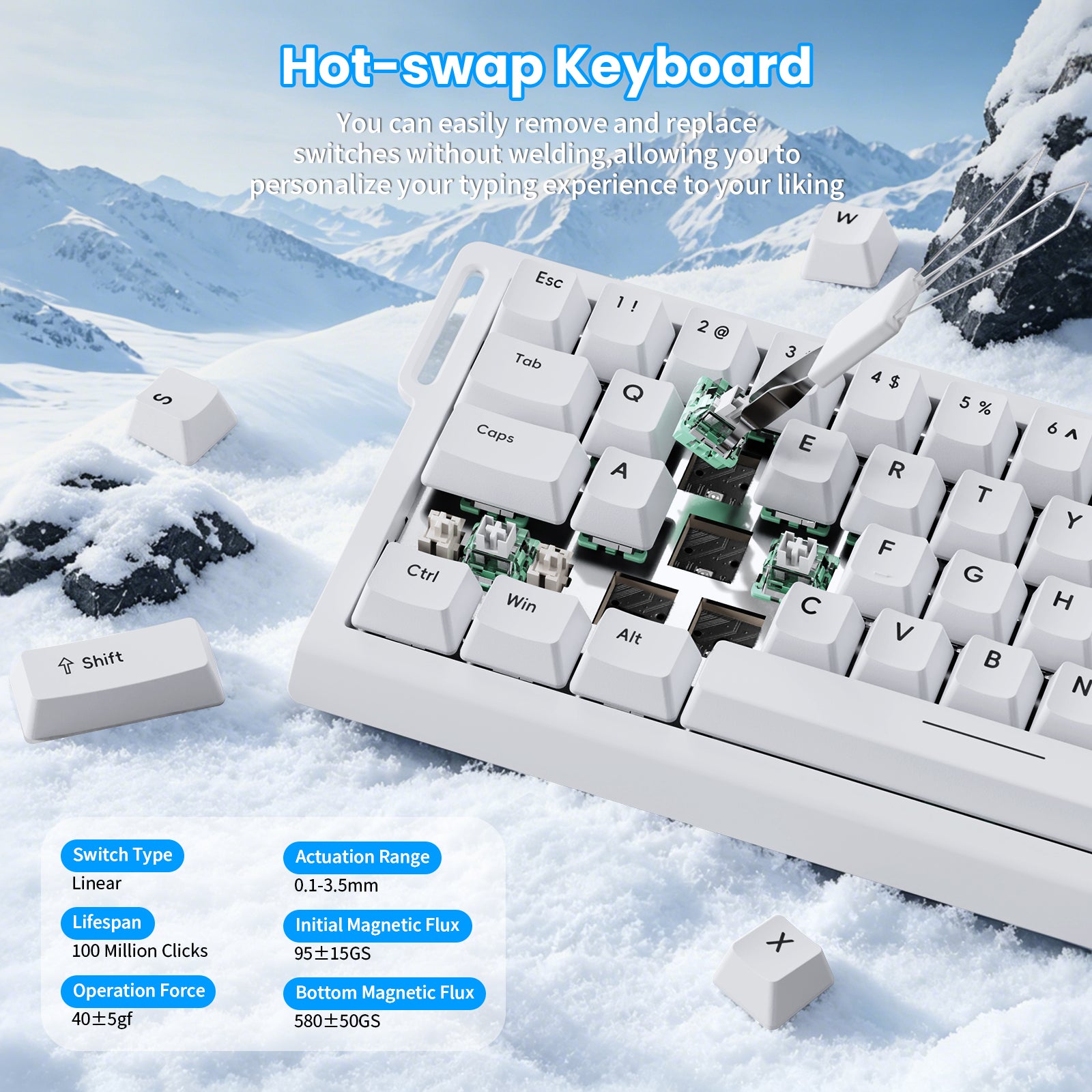ATTACK SHARK X68 HE Teclado Rapid Trigger com Switch Magnético e Cabo Enrolado C01PRO