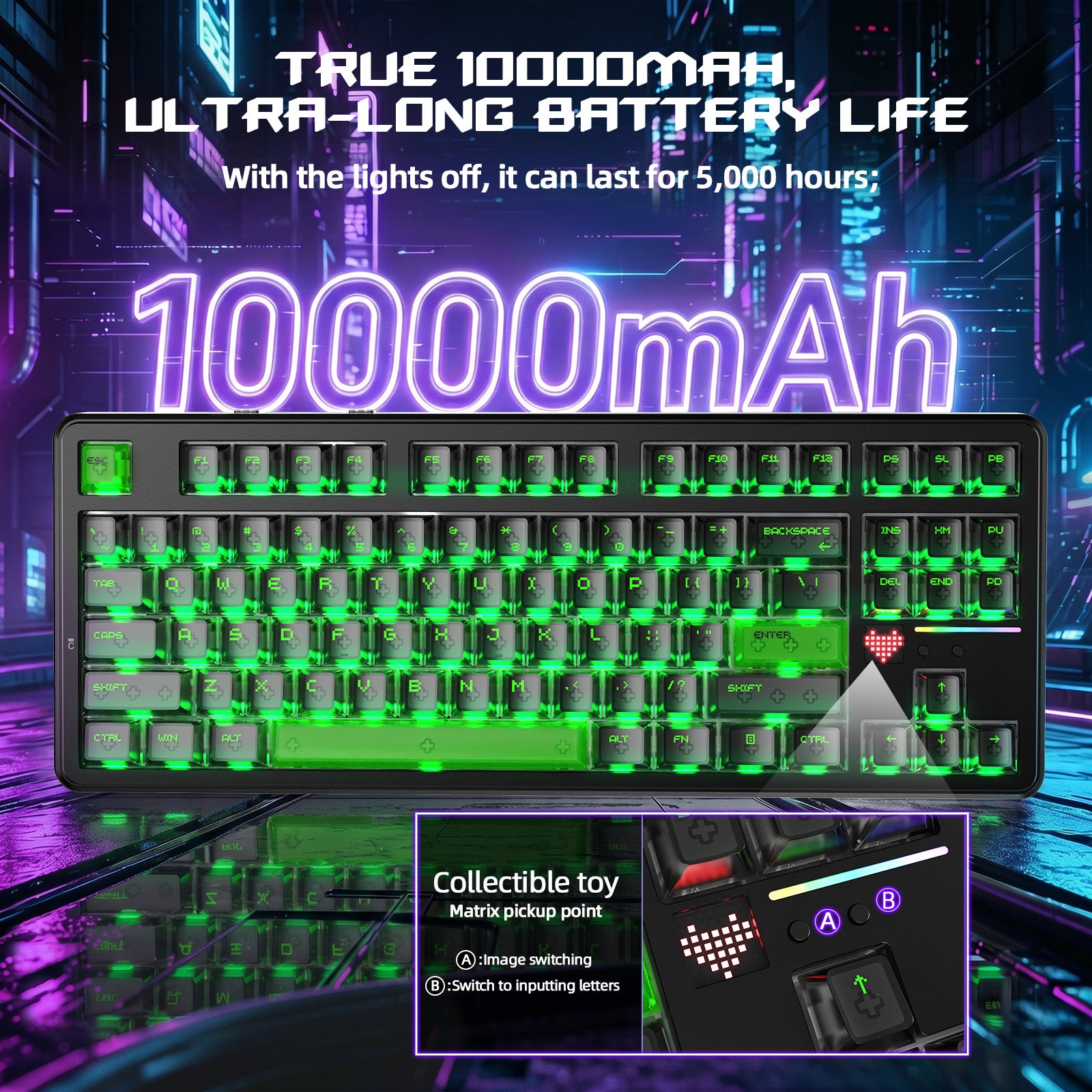 Teclado Gamer Sem Fio ATTACK SHARK X87 ULTRA com Receptor 8KHz e Cabo Enrolado RGB