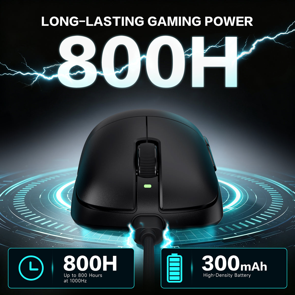ATTACK SHARK V2 AIR PAW3955MAX Mouse Gamer Sem Fio Ergonômico