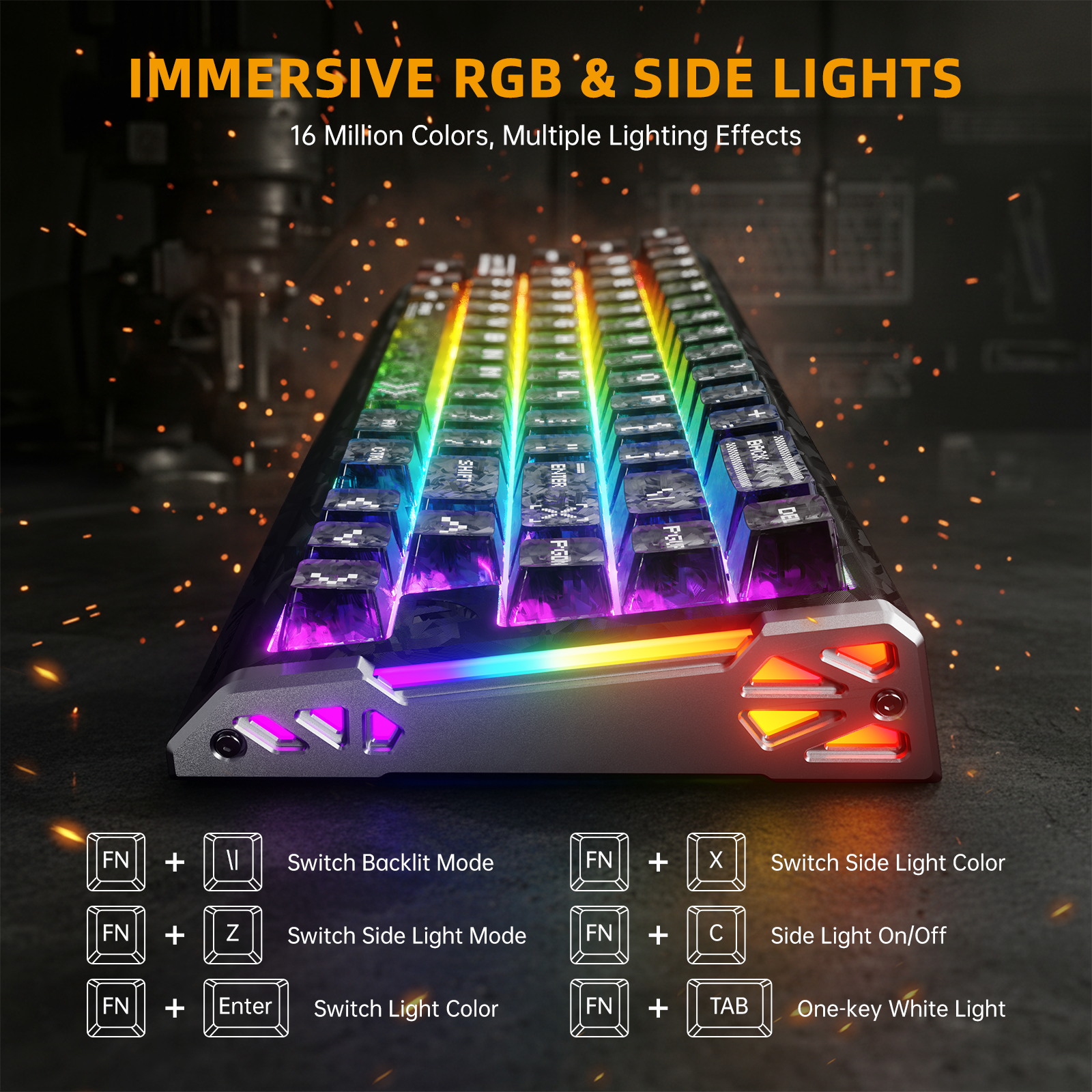 Teclado ATTACK SHARK R68 HE Rapid Trigger com Switch Magnético em Fibra de Carbono