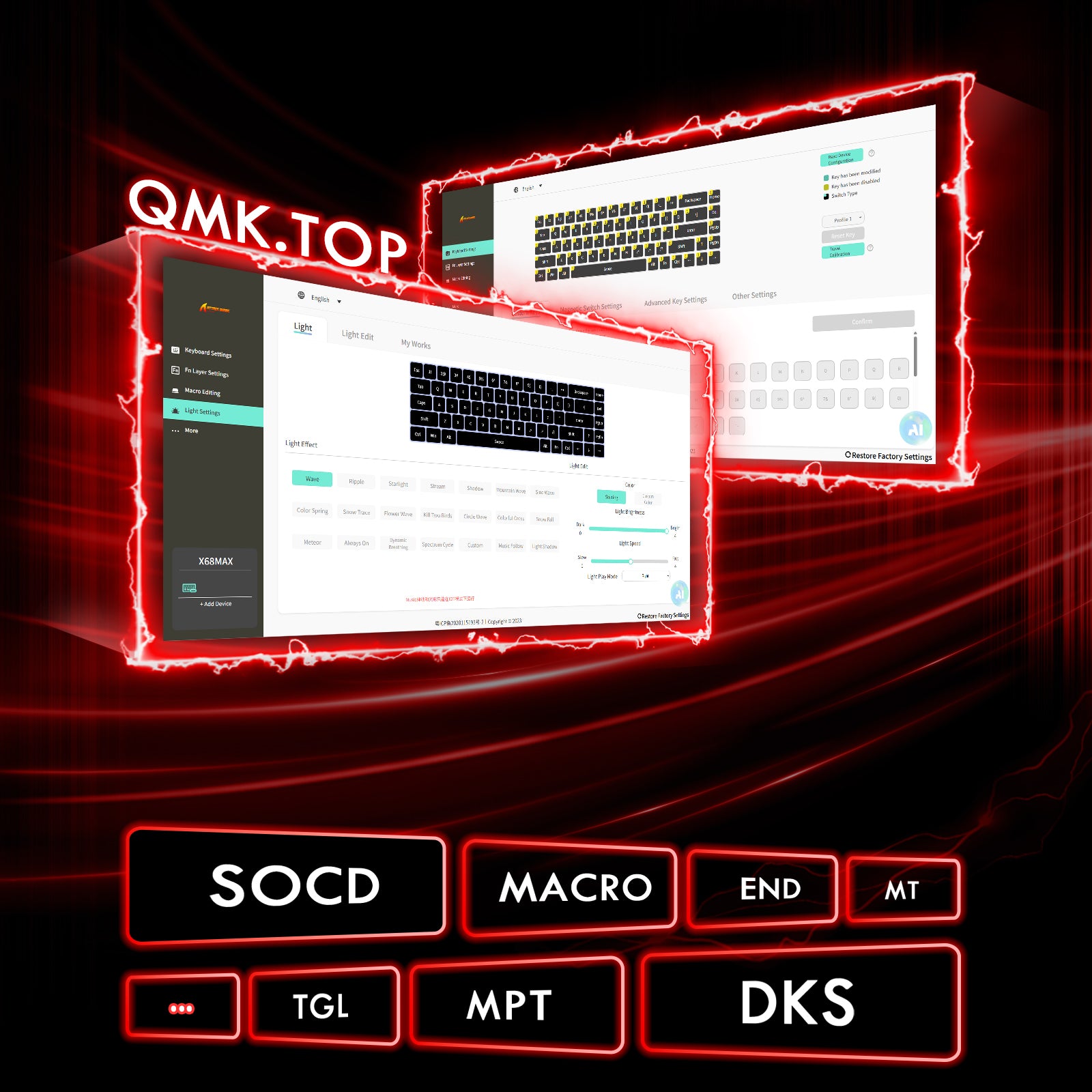 Teclado ATTACK SHARK X68MAX HE Rapid Trigger CNC de Alumínio com Switch Magnético e Cabo Enrolado RGB C01Ultra