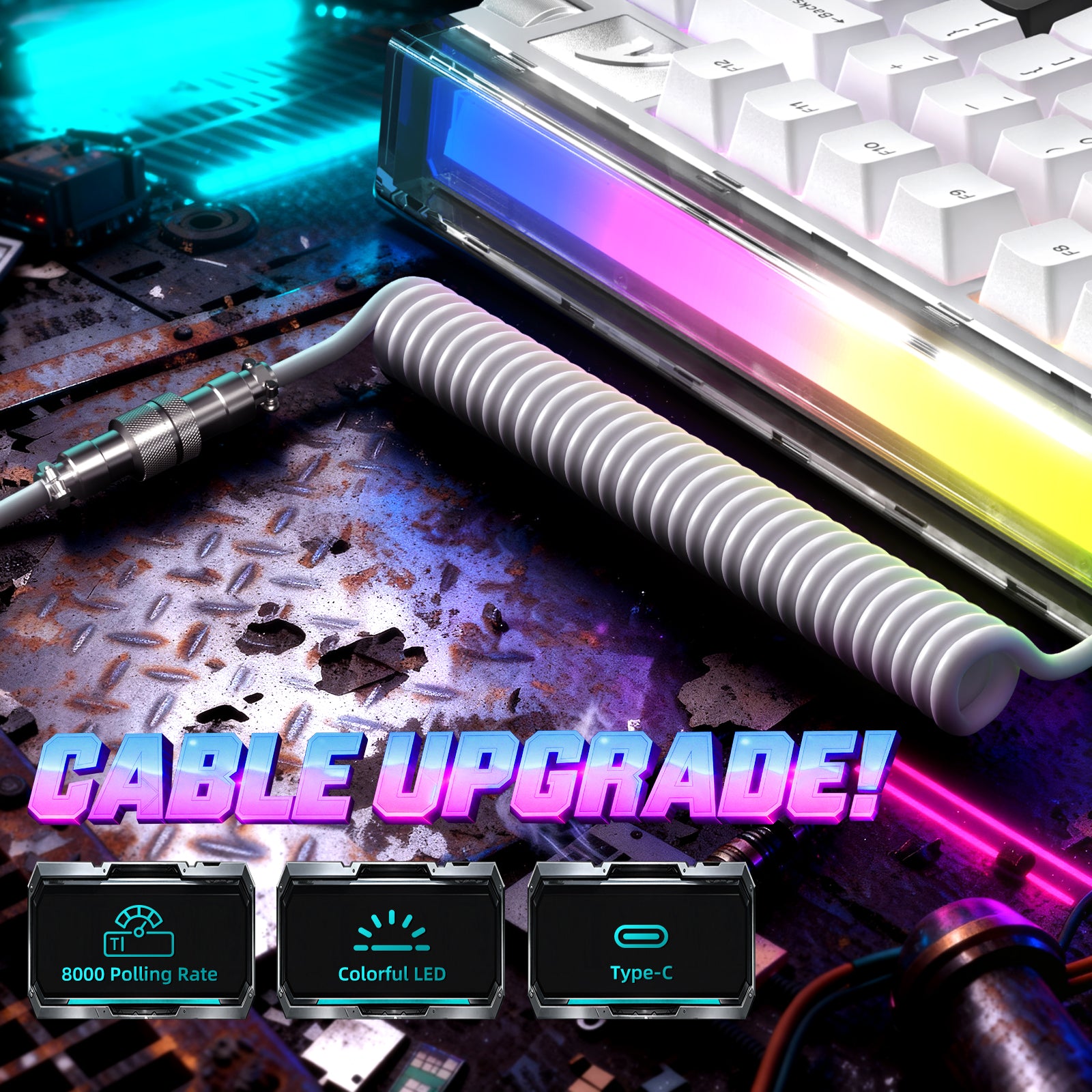 Teclado ATTACK SHARK R85 HE Rapid Trigger com Cabo LED C01ULTRA