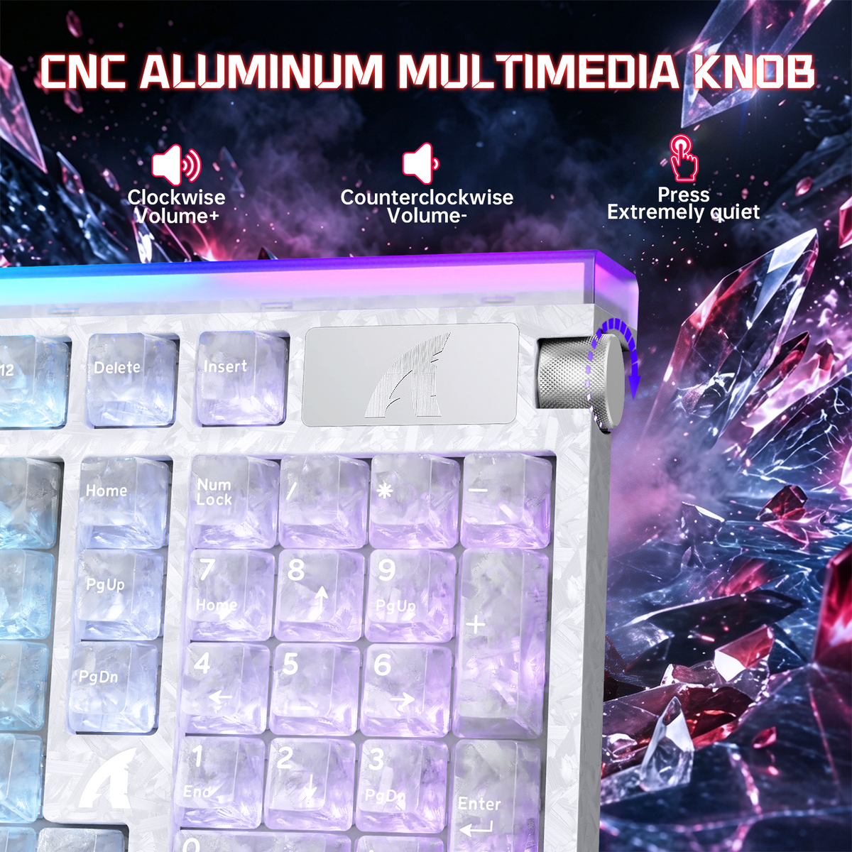 Teclado com fio ATTACK SHARK R98 HE Carbon Fiber, gatilho rápido, interruptor magnético, com cabo enrolado C01 Ultra RGB