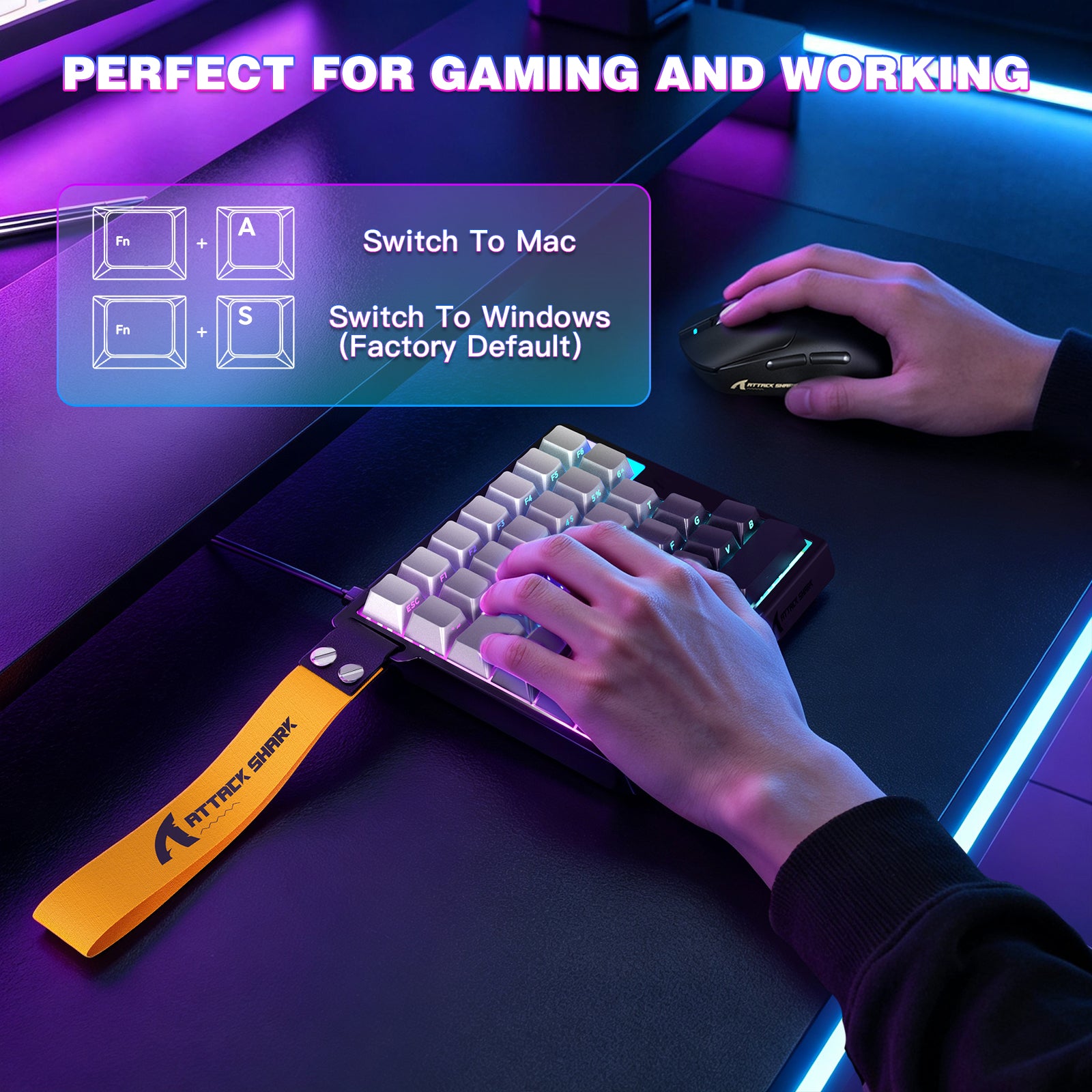 Teclado com Interruptor Magnético de Uma Mão ATTACK SHARK M36 HE