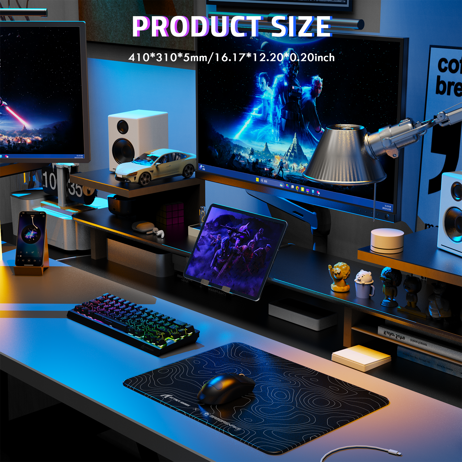 Mousepad Gamer de Vidro Temperado ATTACK SHARK CM05