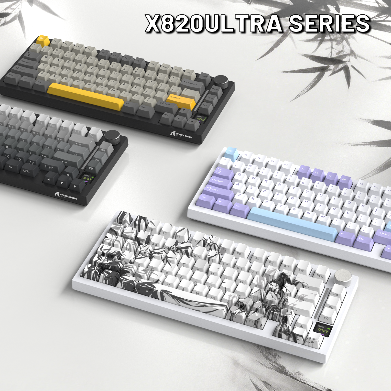 Teclado Mecânico ATTACK SHARK X820ULTRA com Cabo Enrolado C01ULTRA