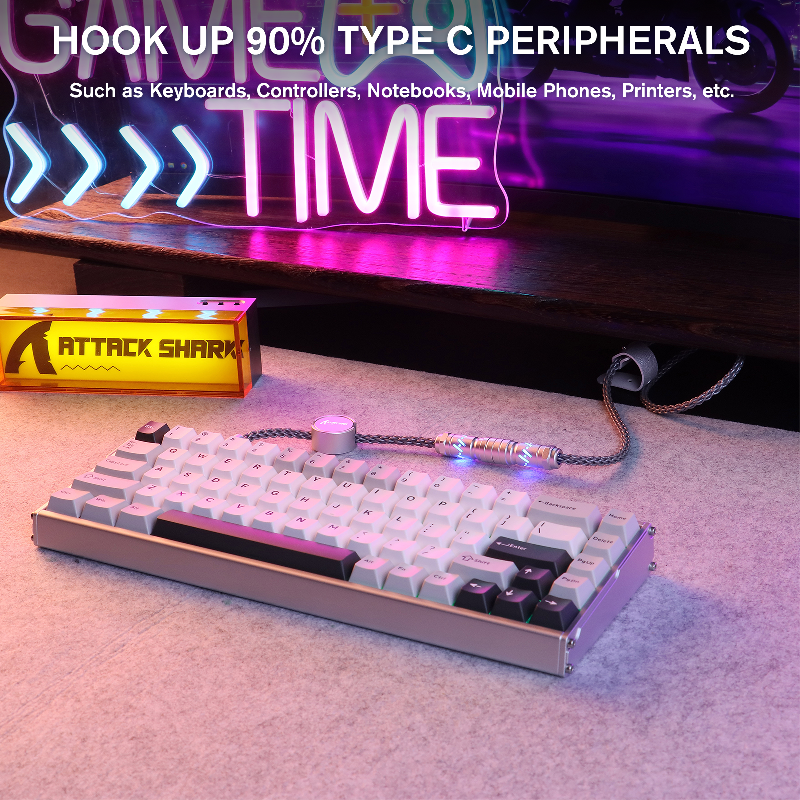 ATTACK SHARK C07 Cabo Aviador Personalizado para Teclado Magnético 8KHz