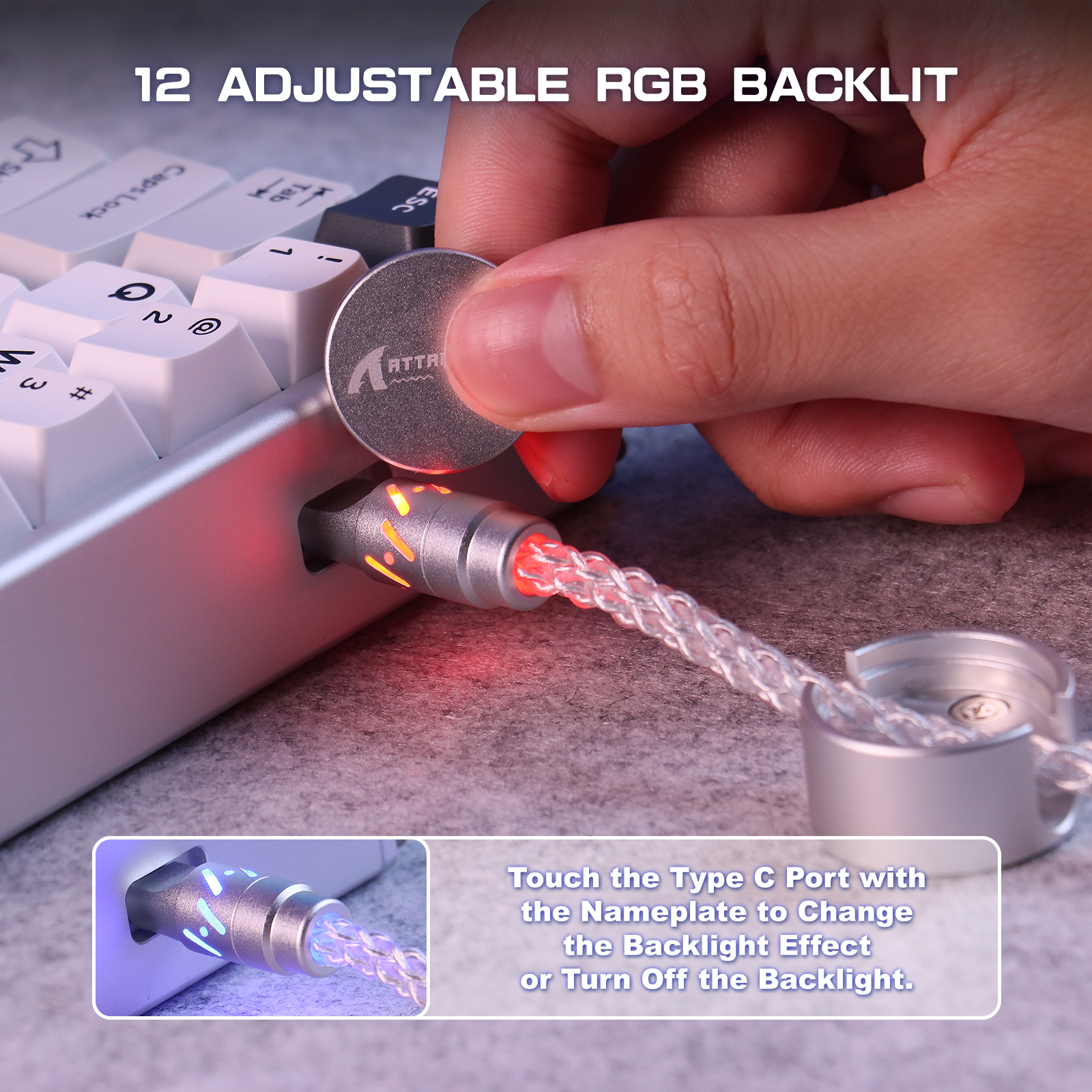 ATTACK SHARK C07 Cabo Aviador Personalizado para Teclado Magnético 8KHz