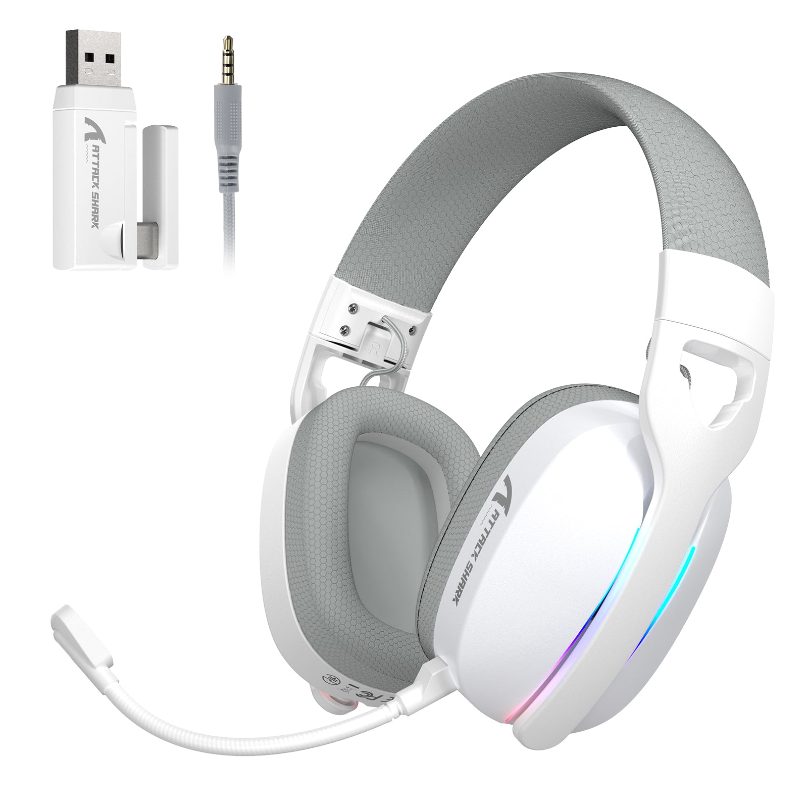 ATTACK SHARK L90 Headset Gamer Dobrável RGB Ultra-Leve Tri-modo