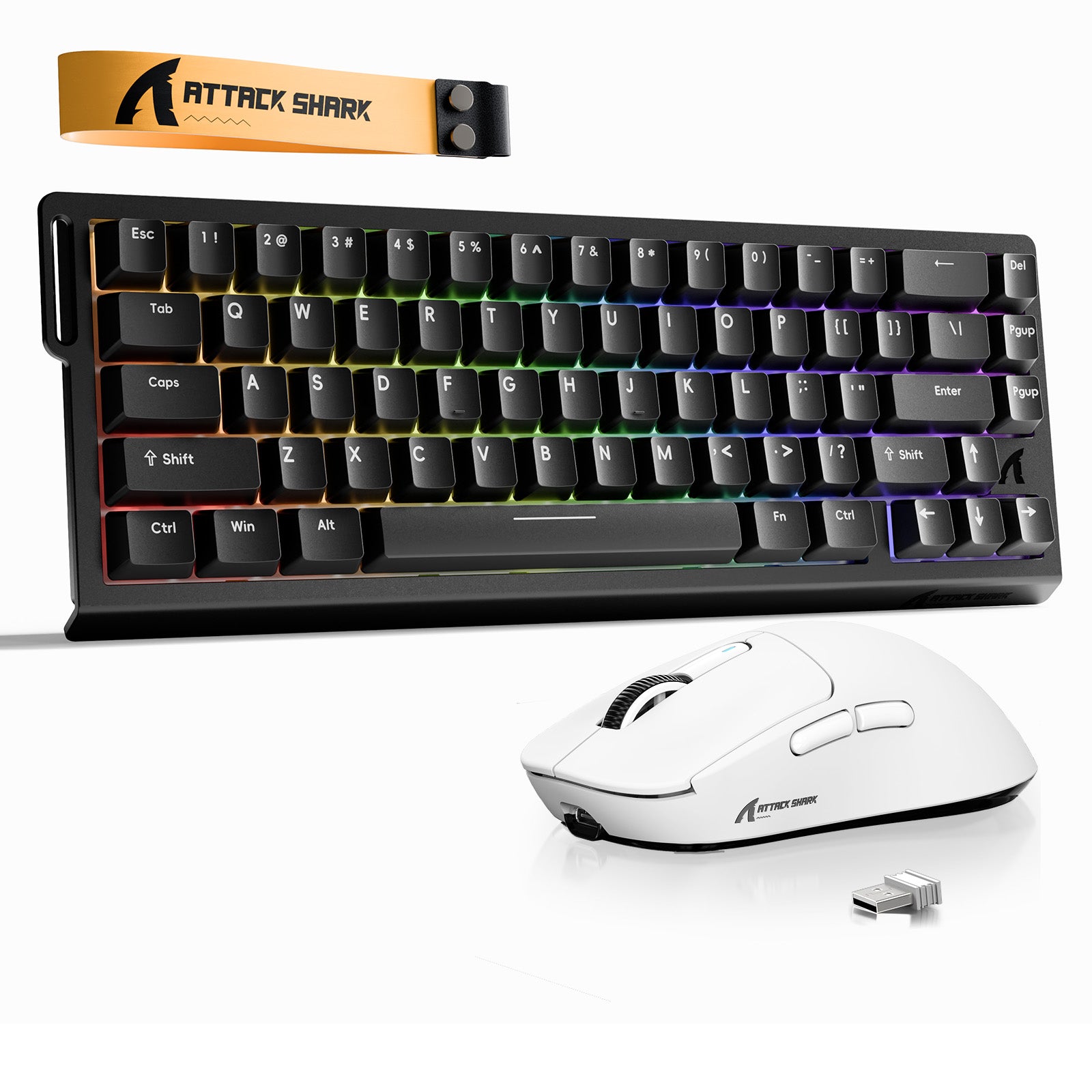 Pacote Teclado Rapid Trigger ATTACK SHARK X68HE + Mouse Gamer Sem Fio X3