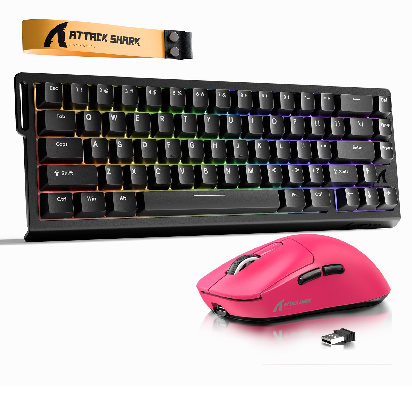 Pacote Teclado Rapid Trigger ATTACK SHARK X68HE + Mouse Gamer Sem Fio X3