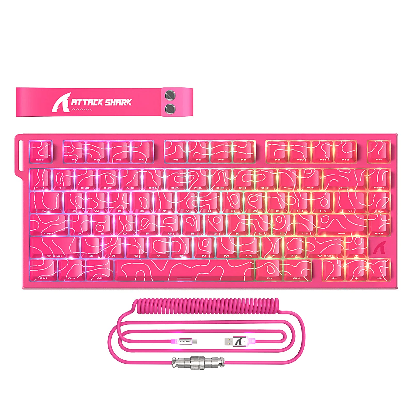 Teclado Gamer com Fio ATTACK SHARK R82 HE 75% com Cabo LED C01ULTRA
