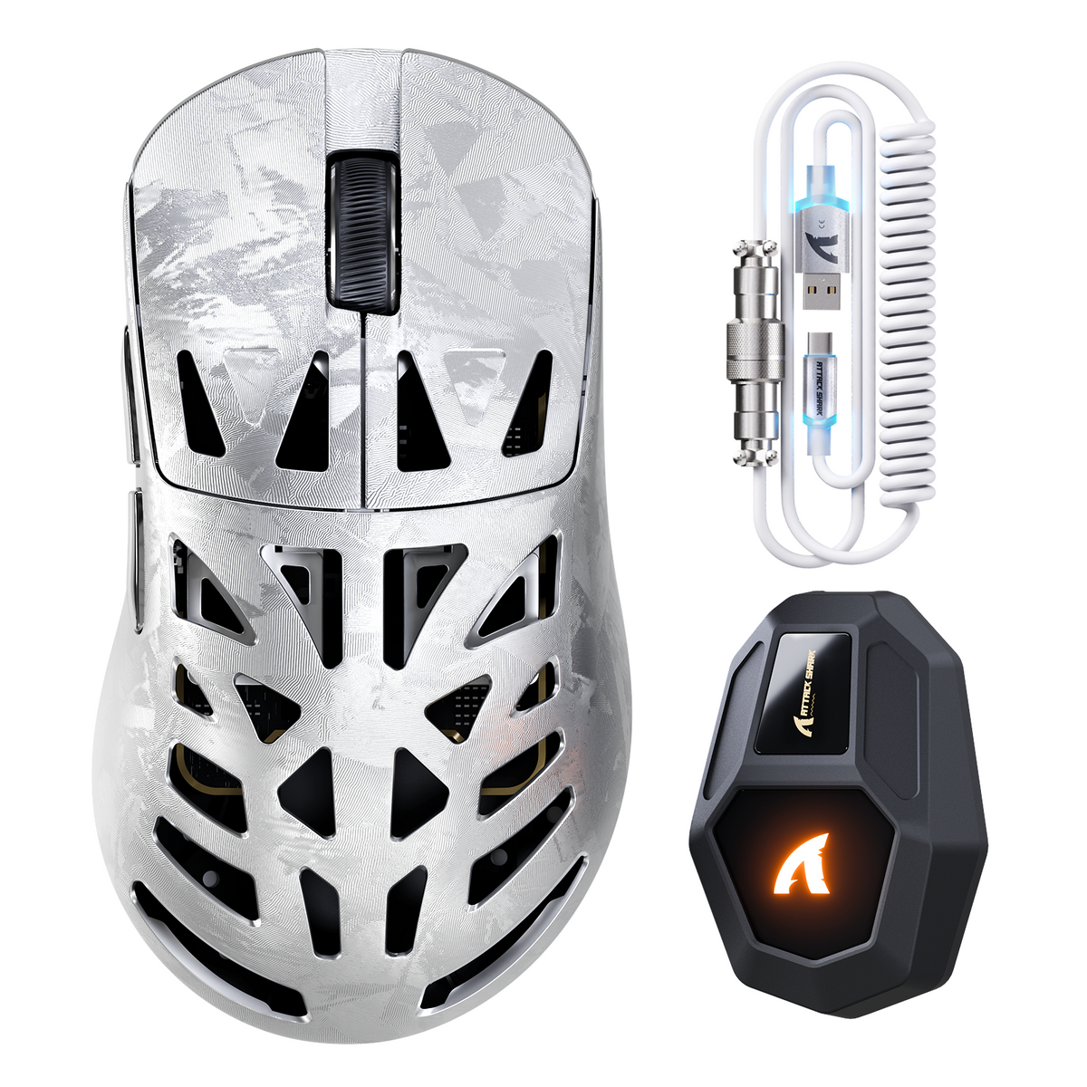 ATTACK SHARK RS6 ULTRA de fibra de carbono sem fio com PAW3955MAX para jogos