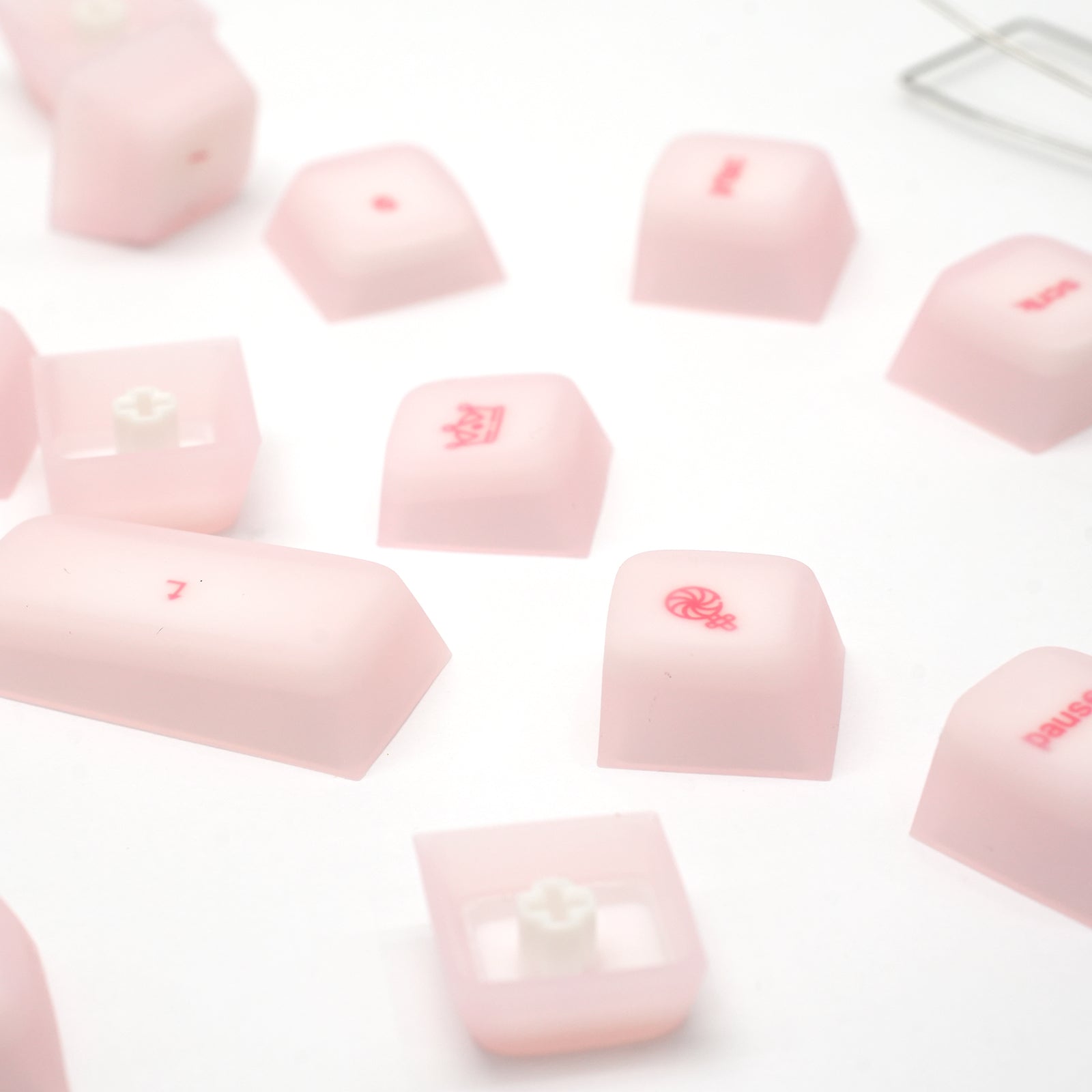 ATTACK SHARK SK01 Conjunto de 113 teclas com keycaps de silicone, perfil Cherry, ANSI, rosa