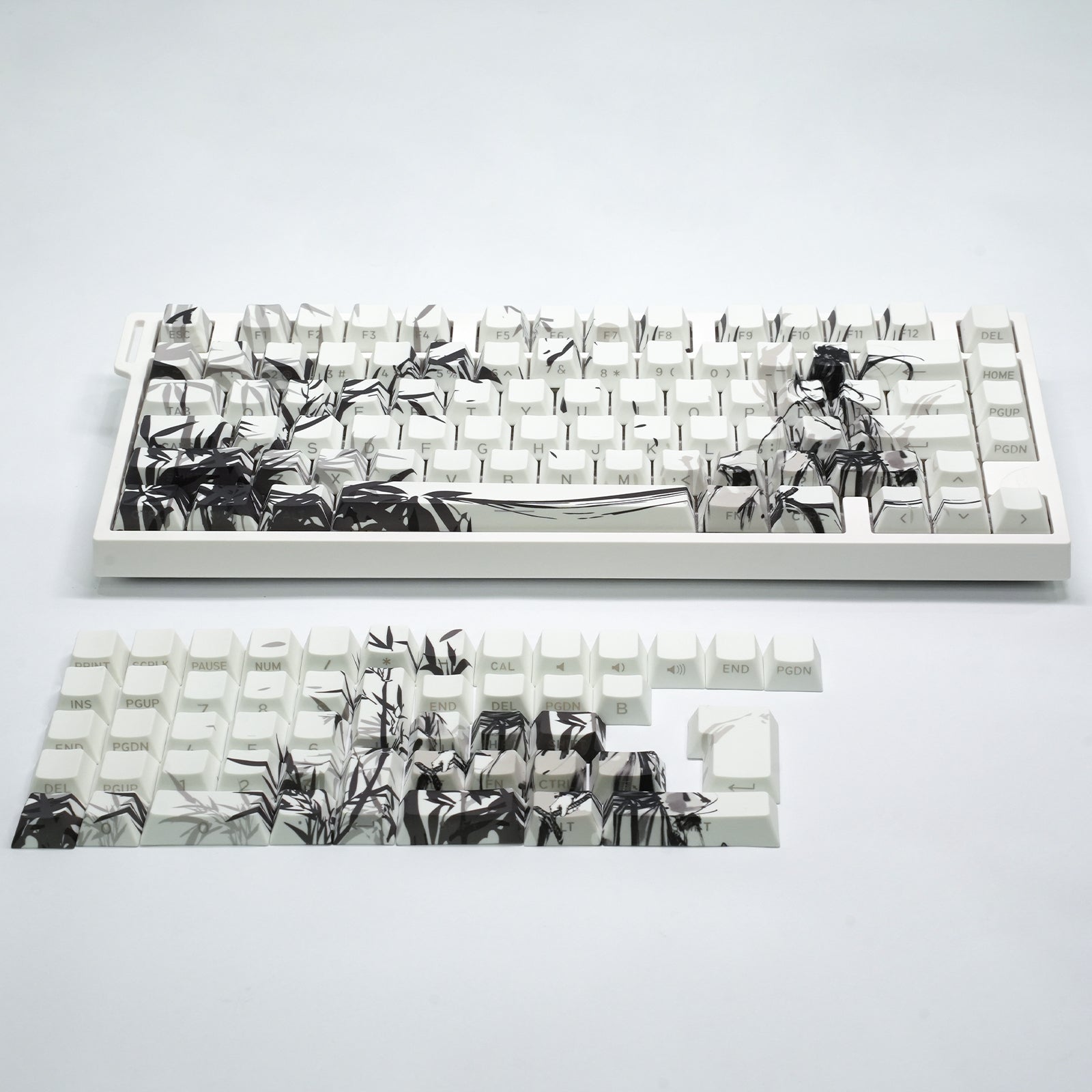 ATTACK SHARK SK02 129 teclas com keycaps PBT impressas na lateral, ANSI/ISO, Cavaleiro Errante