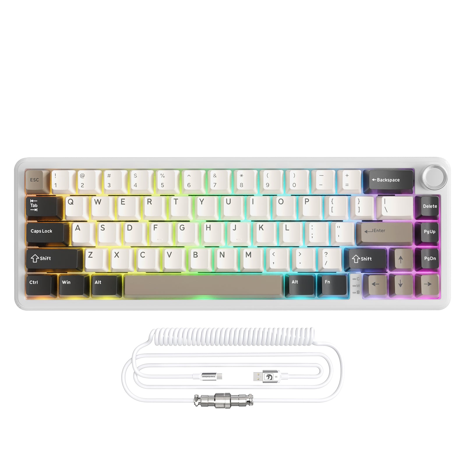 Teclado Mecânico Sem Fio ATTACK SHARK X66 com Cabo Enrolado 8K