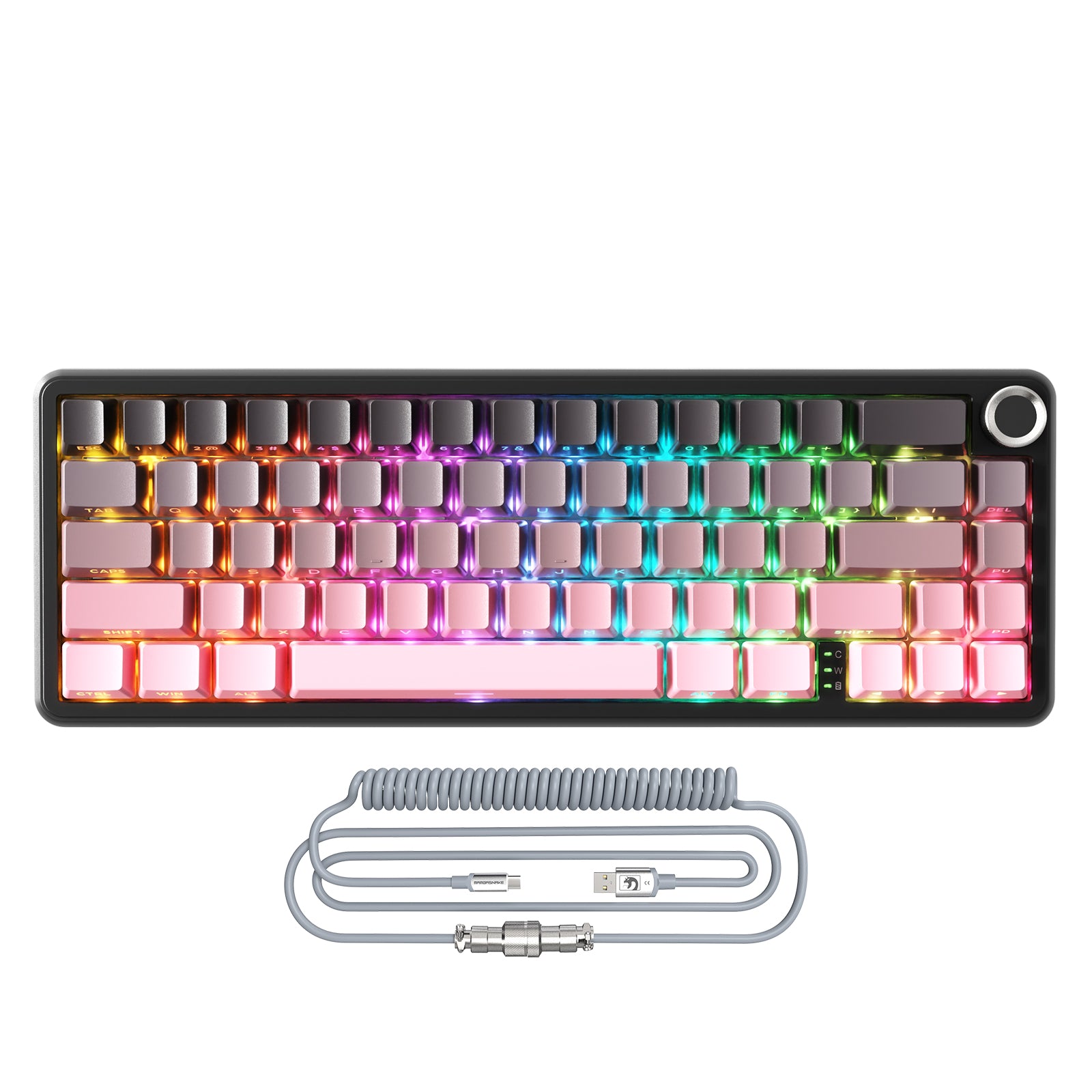 Teclado Mecânico Sem Fio ATTACK SHARK X66 com Cabo Enrolado 8K