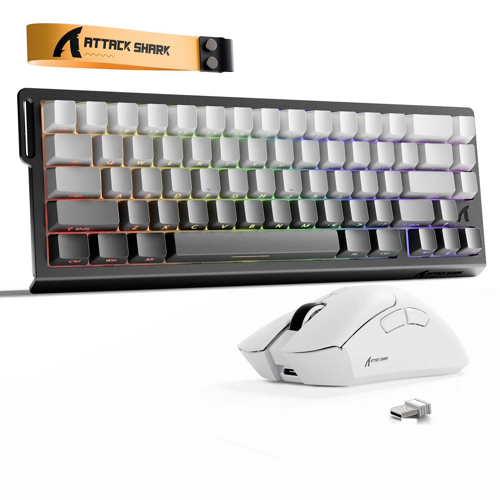 Kit Teclado ATTACK SHARK X68HE Rapid Trigger + Mouse Gamer Sem Fio R1