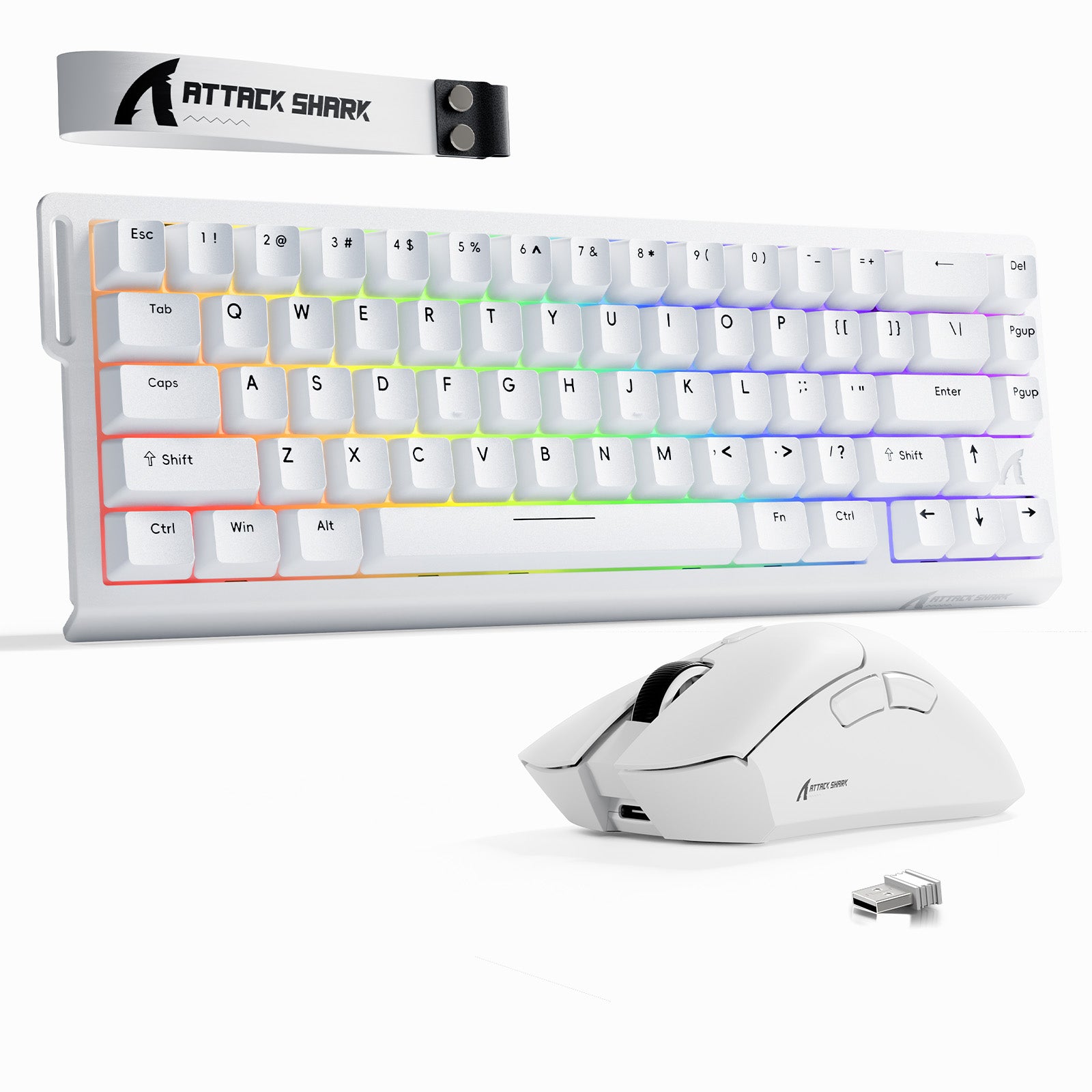 Kit Teclado ATTACK SHARK X68HE Rapid Trigger + Mouse Gamer Sem Fio R1