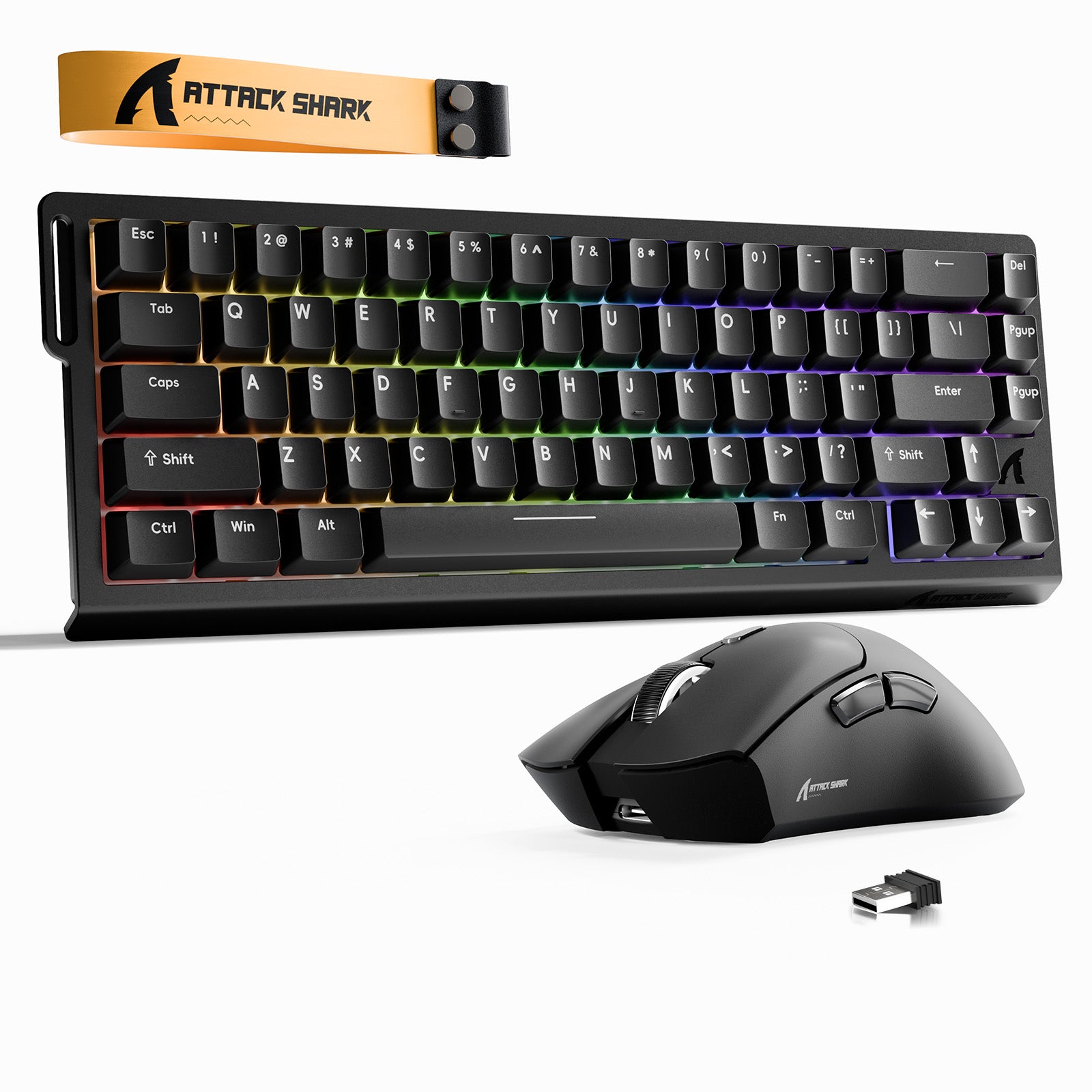 Kit Teclado ATTACK SHARK X68HE Rapid Trigger + Mouse Gamer Sem Fio R1