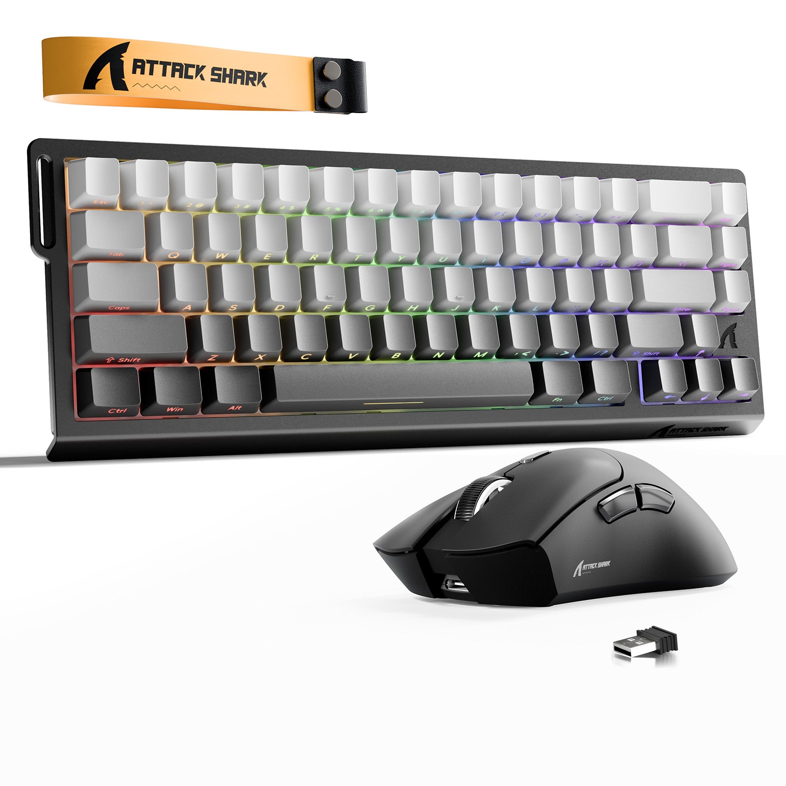 Kit Teclado ATTACK SHARK X68HE Rapid Trigger + Mouse Gamer Sem Fio R1