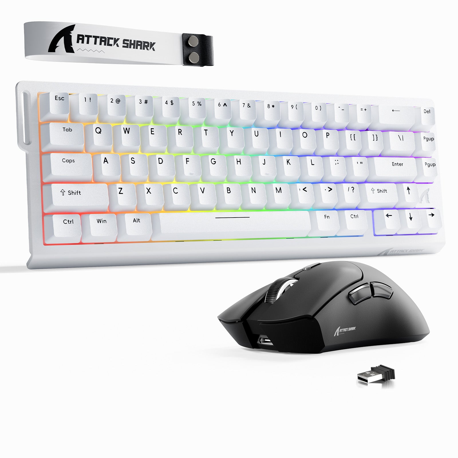 Kit Teclado ATTACK SHARK X68HE Rapid Trigger + Mouse Gamer Sem Fio R1