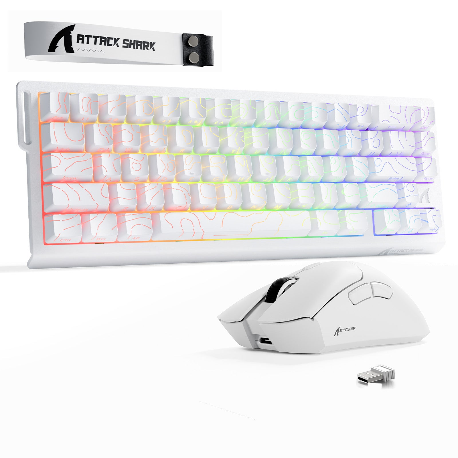 Kit Teclado ATTACK SHARK X68HE Rapid Trigger + Mouse Gamer Sem Fio R1