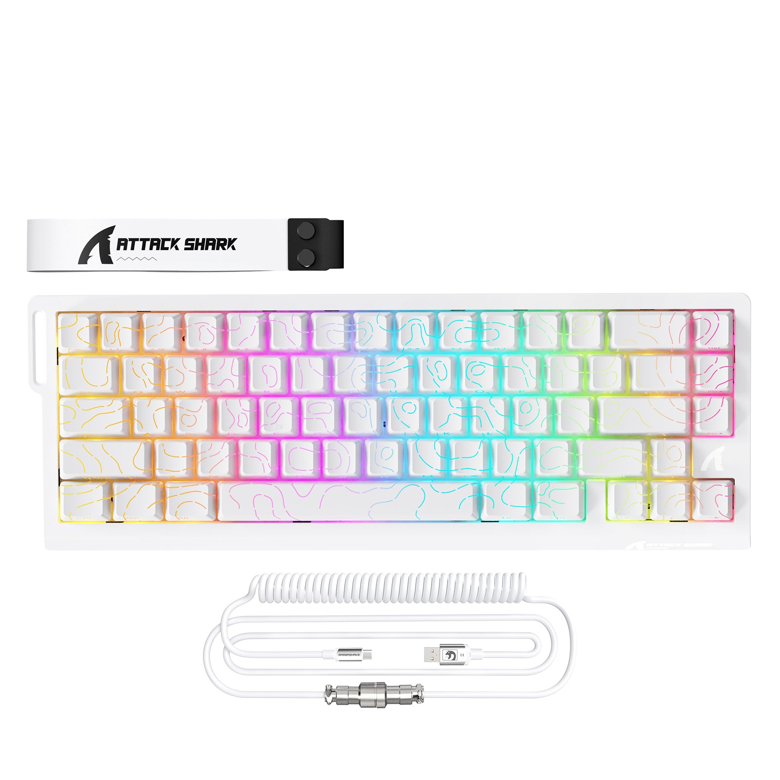 Teclado ATTACK SHARK X68MAX HE Rapid Trigger CNC de Alumínio com Switch Magnético e Cabo Enrolado RGB C01Ultra
