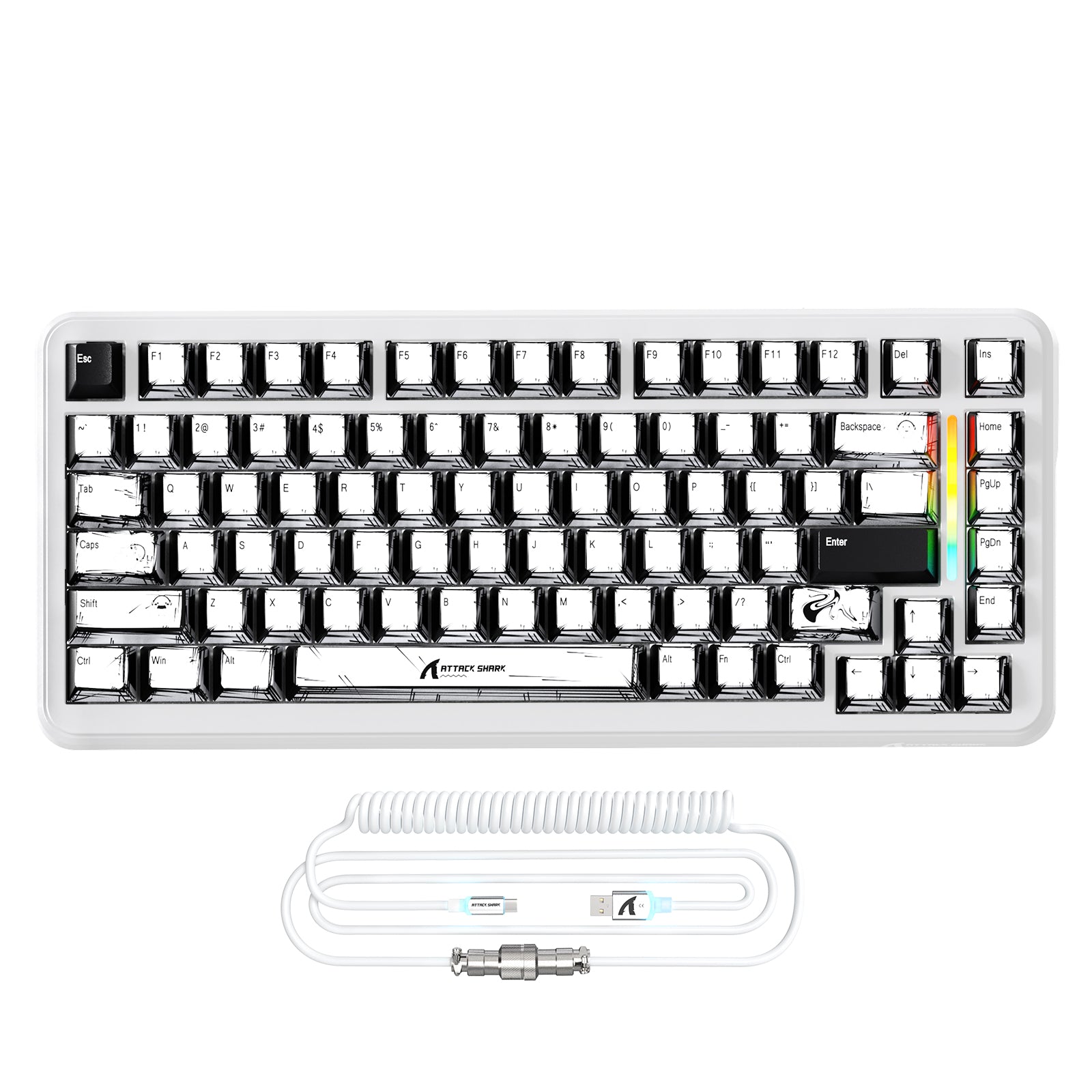 Teclado Magnético ATTACK SHARK X82PRO HE com Cabo Enrolado RGB C01Ultra