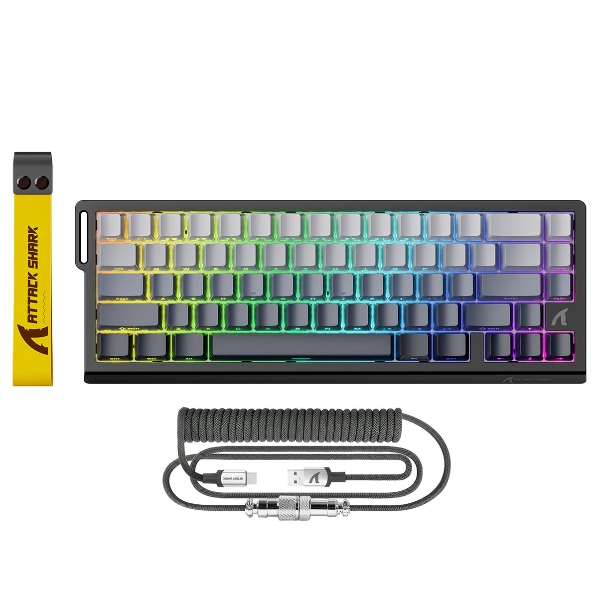 ATTACK SHARK X68 HE Teclado Rapid Trigger com Switch Magnético e Cabo Enrolado C01PRO