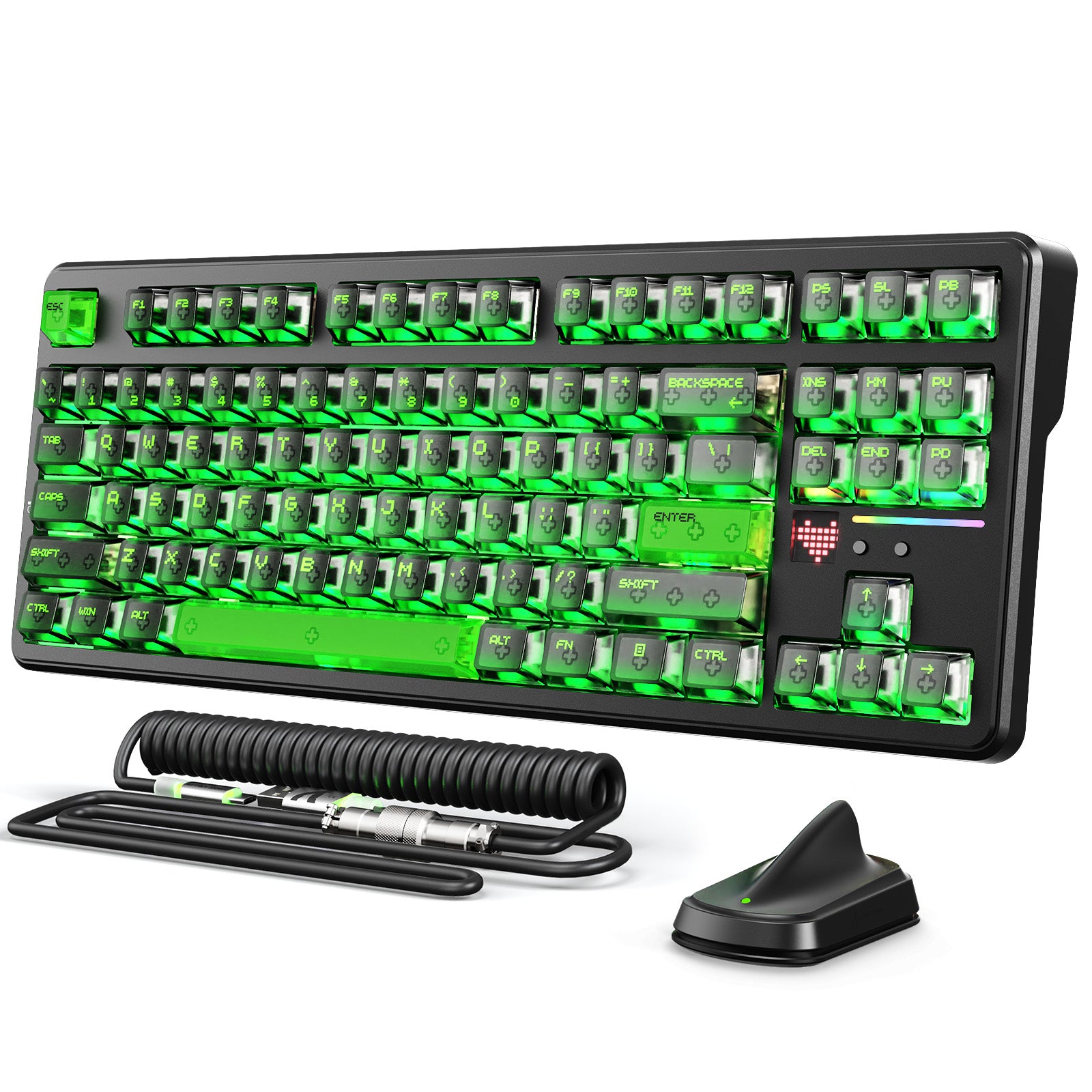 Teclado Gamer Sem Fio ATTACK SHARK X87 ULTRA com Receptor 8KHz e Cabo Enrolado RGB