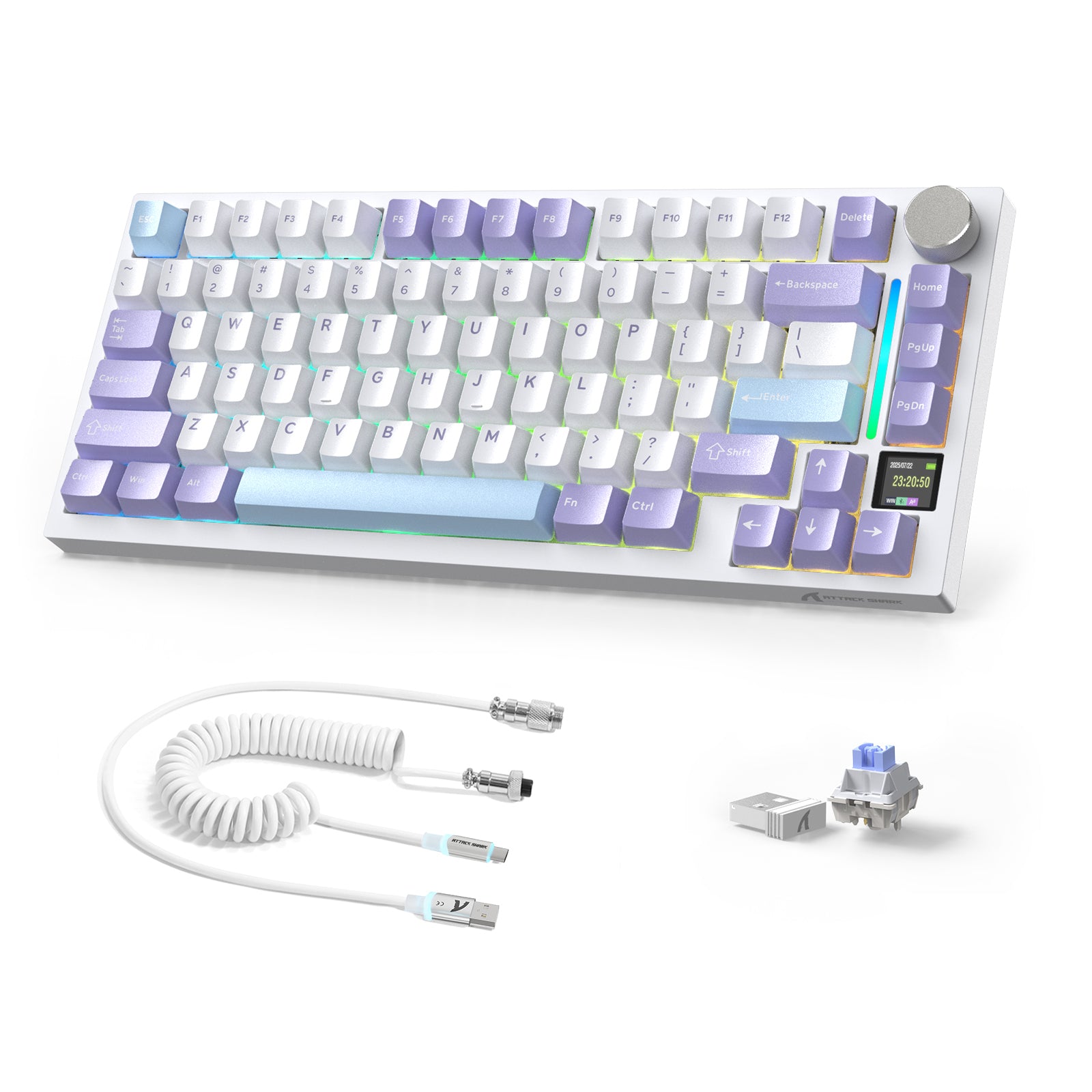 Teclado Mecânico ATTACK SHARK X820ULTRA com Cabo Enrolado C01ULTRA