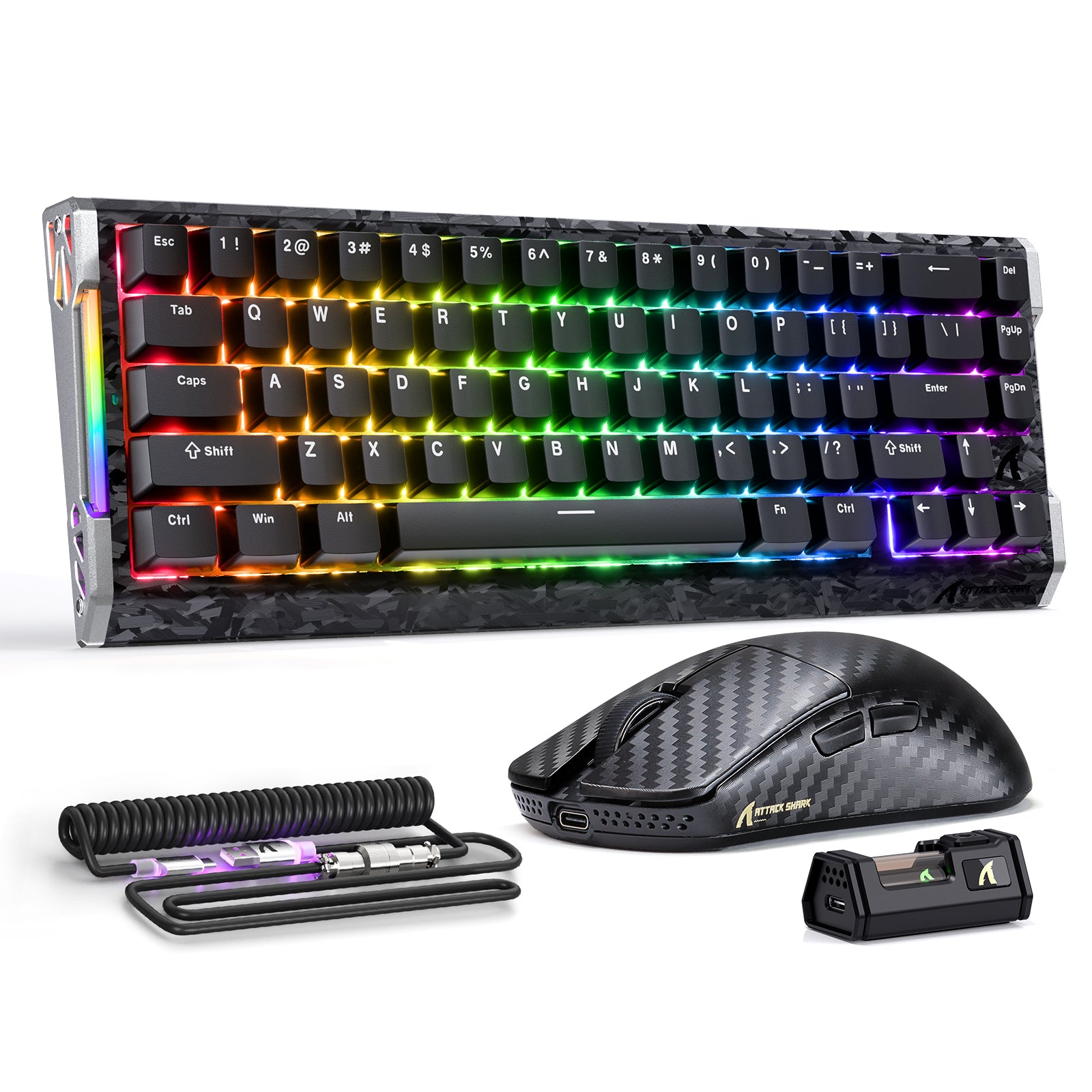 Pacote de Jogos ATTACK SHARK R68 HE & R11 ULTRA em Fibra de Carbono com Cabo Enrolado C01 ULTRA
