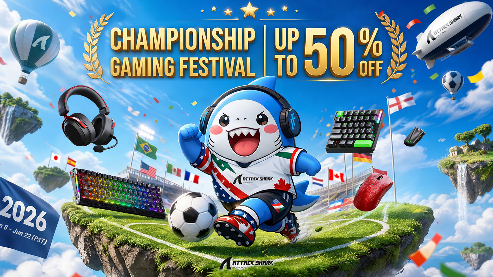 Festival de Jogos do Campeonato: Celebre a Temporada da Copa do Mundo com ATTACK SHARK
