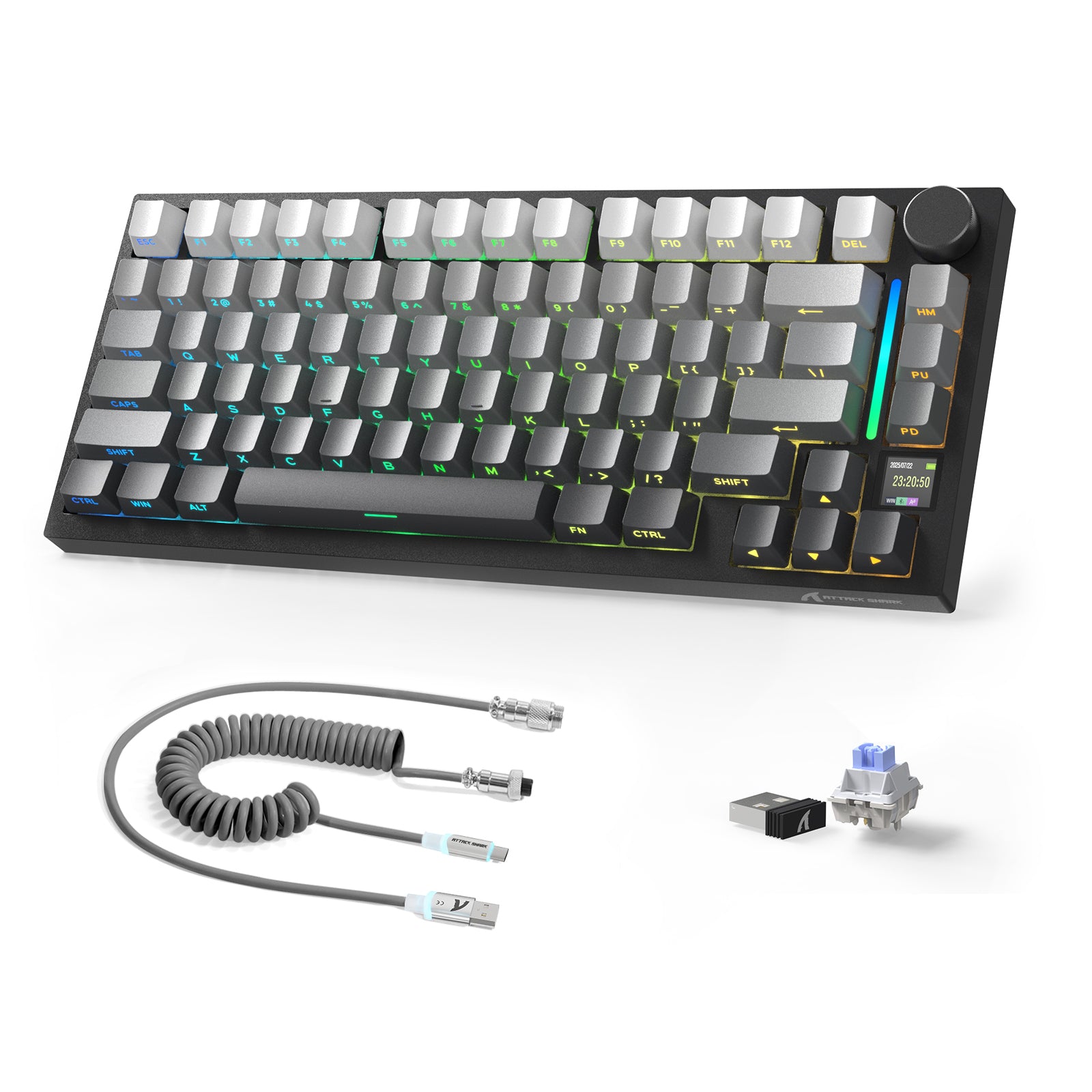Teclado Mecânico ATTACK SHARK X820ULTRA com Cabo Enrolado C01ULTRA