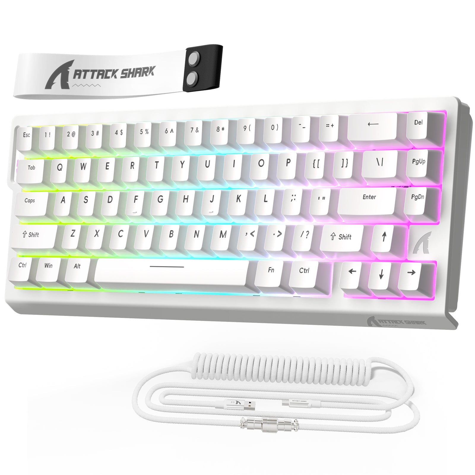 ATTACK SHARK X68 HE Teclado Rapid Trigger com Switch Magnético e Cabo Enrolado C01PRO