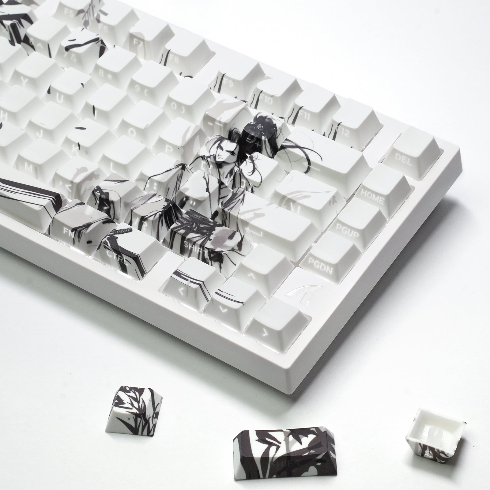 ATTACK SHARK SK02 129 teclas com keycaps PBT impressas na lateral, ANSI/ISO, Cavaleiro Errante