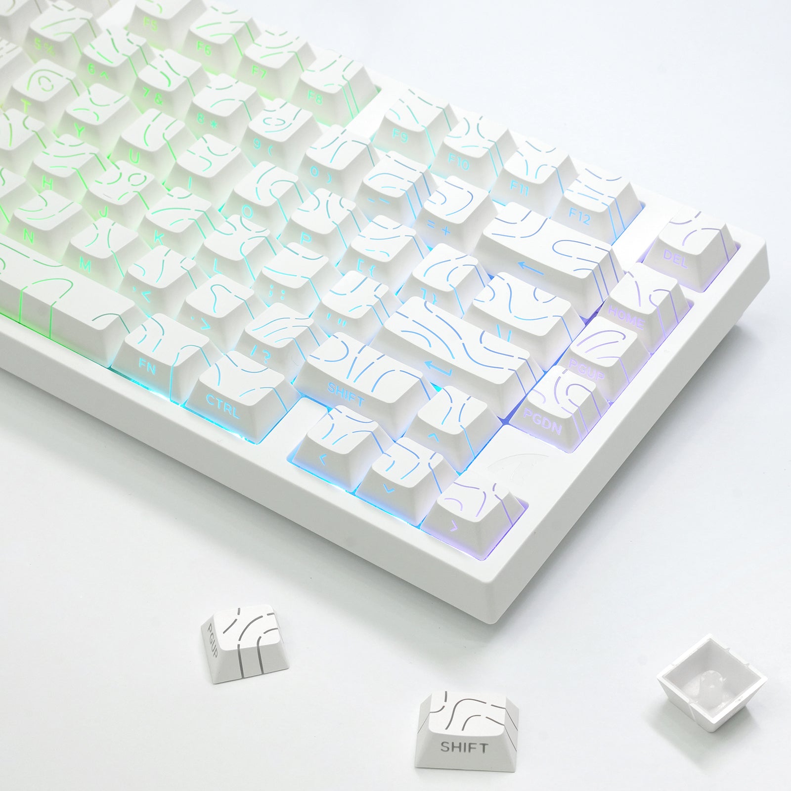 ATTACK SHARK SK06, 135 teclas, keycaps translúcidas com iluminação, ANSI/ISO