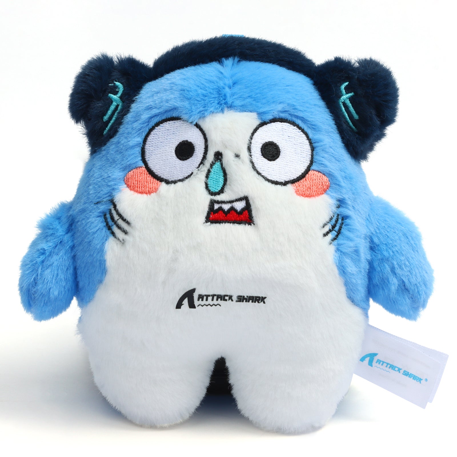 Attack Shark mascot plush toy with emotional design.