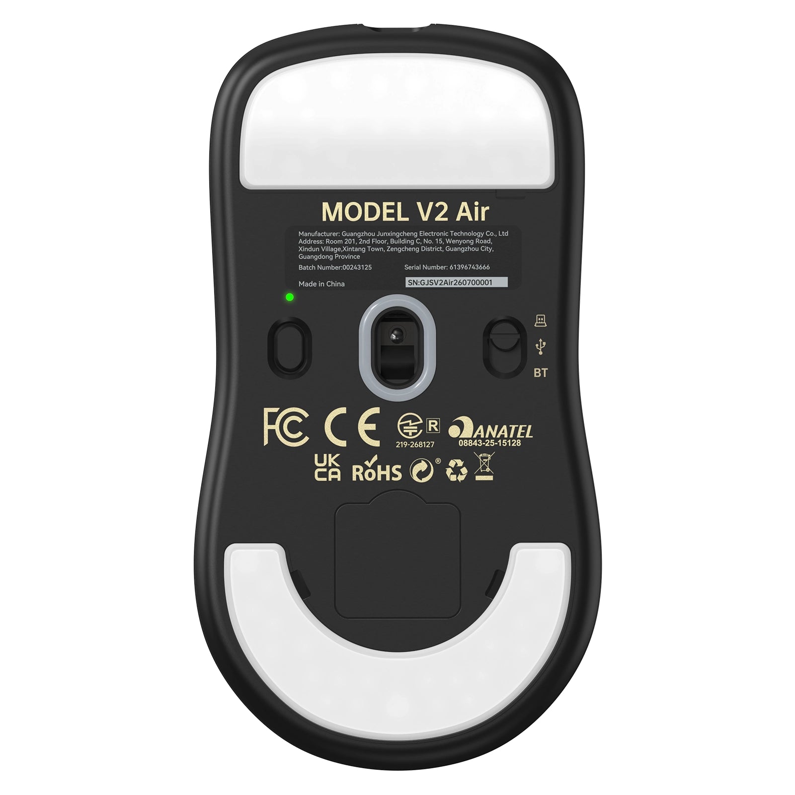 ATTACK SHARK V2 AIR PAW3955MAX Mouse Gamer Sem Fio Ergonômico