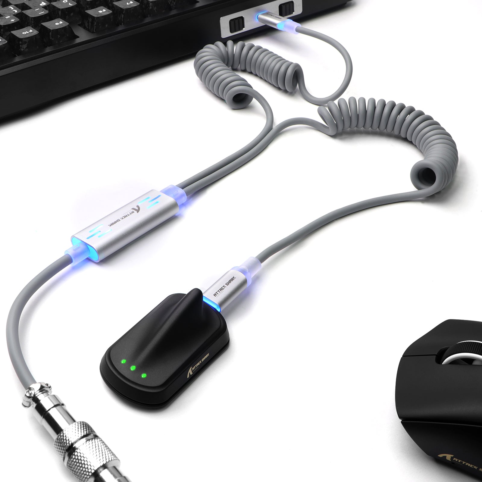ATTACK SHARK C08 Cabo de Aviação Personalizado 2 em 1 para Teclados Magnéticos de 8kHz