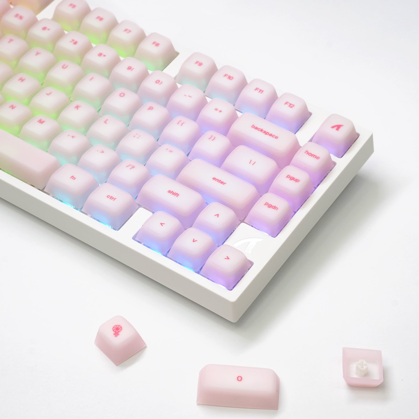 ATTACK SHARK SK01 Conjunto de 113 teclas com keycaps de silicone, perfil Cherry, ANSI, rosa